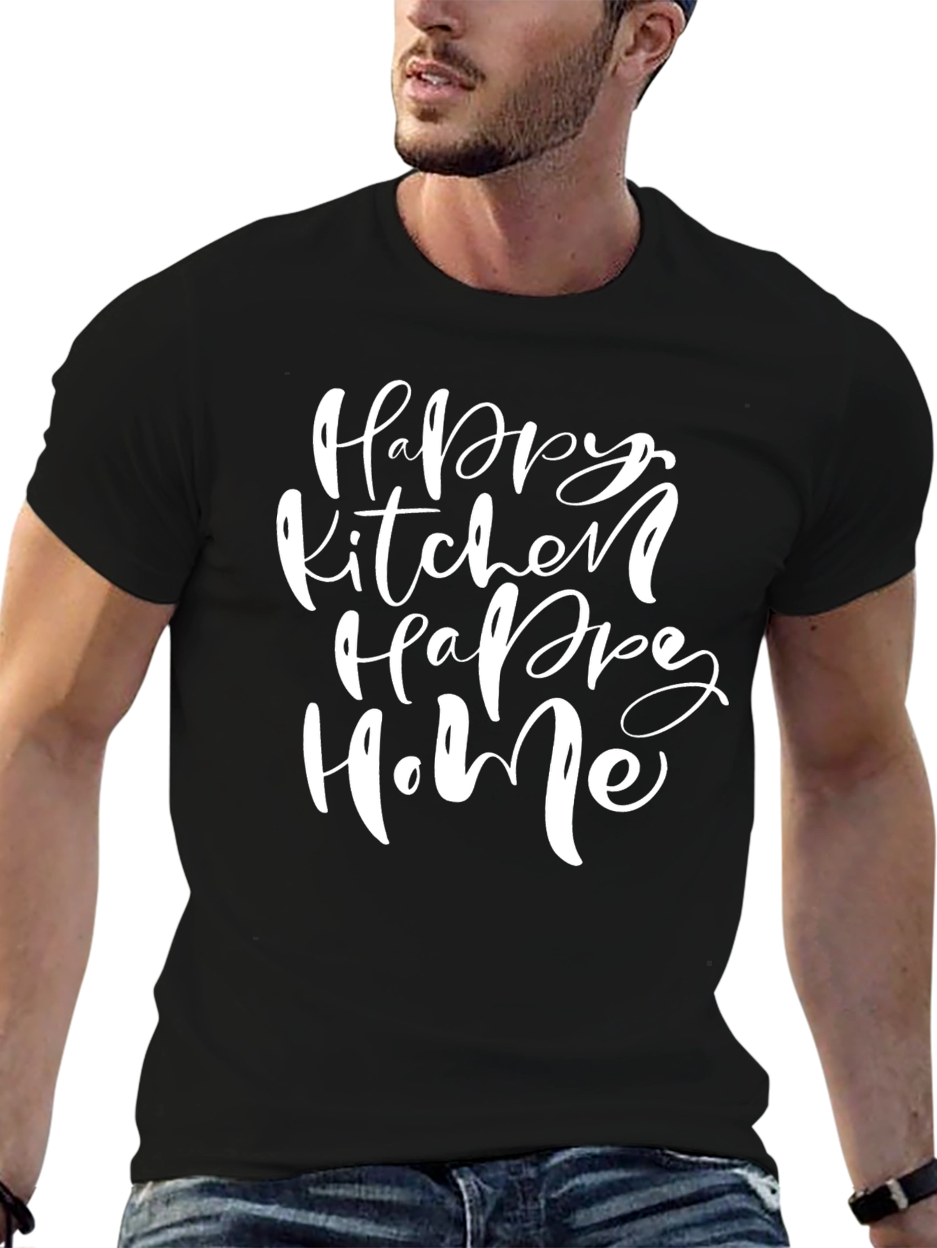 Black Happy Kitchen Happy Home Graphic Tee view 6