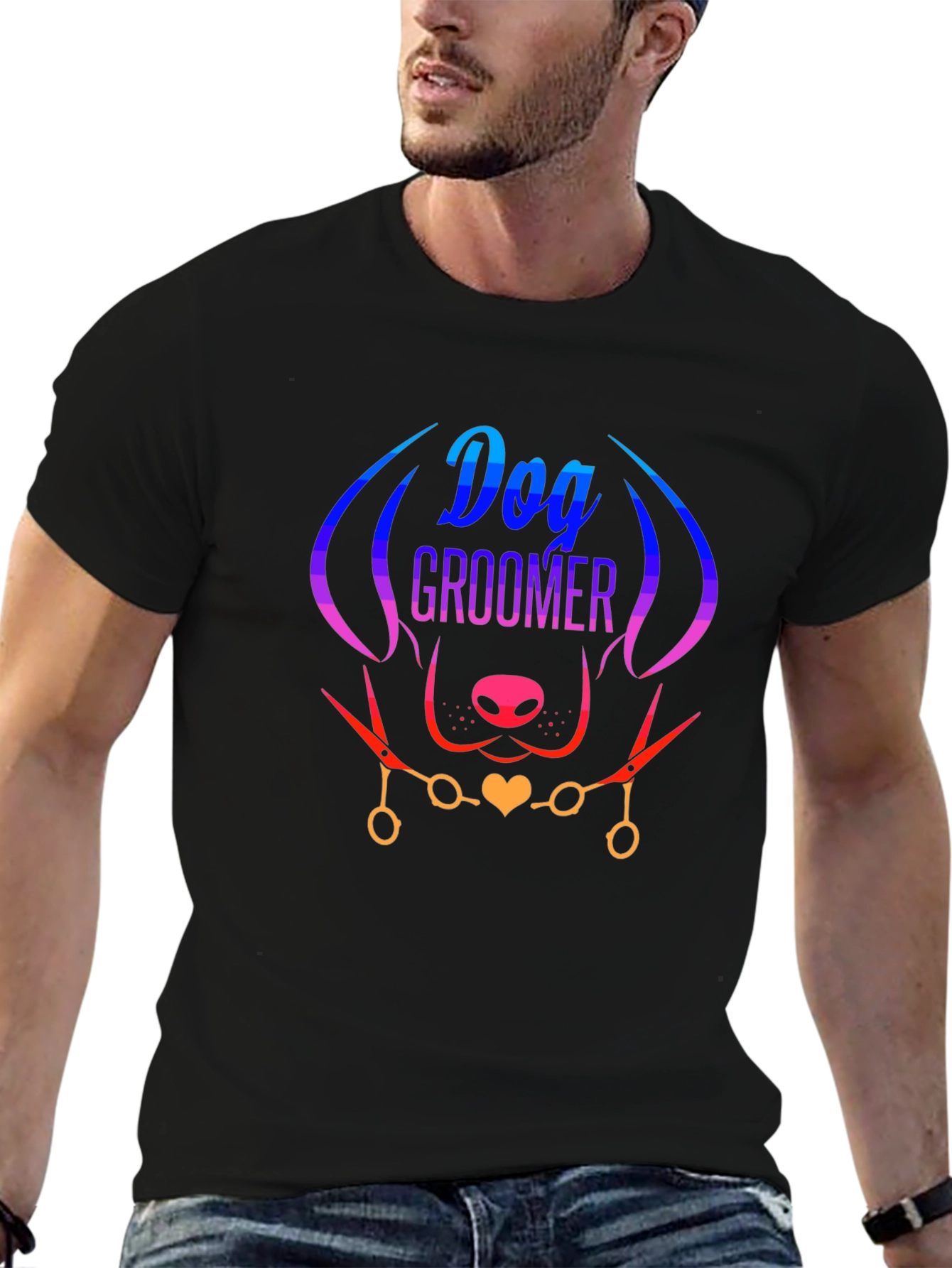 Black Dog Groomer T-Shirt - Stylish Pet Lover Tee view 6