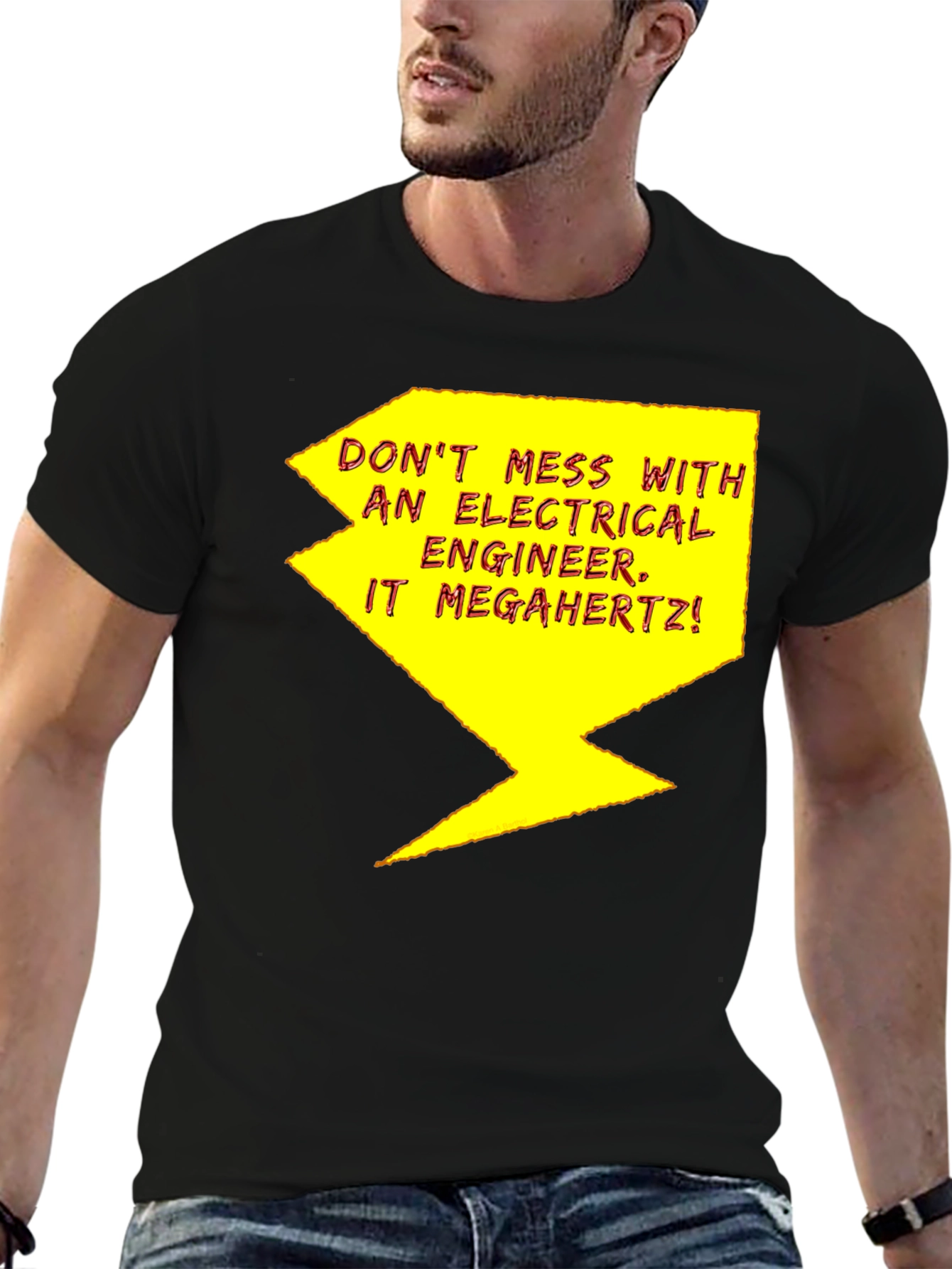 Black Electrical Engineer T-Shirt - Funny Warning Tee view 6