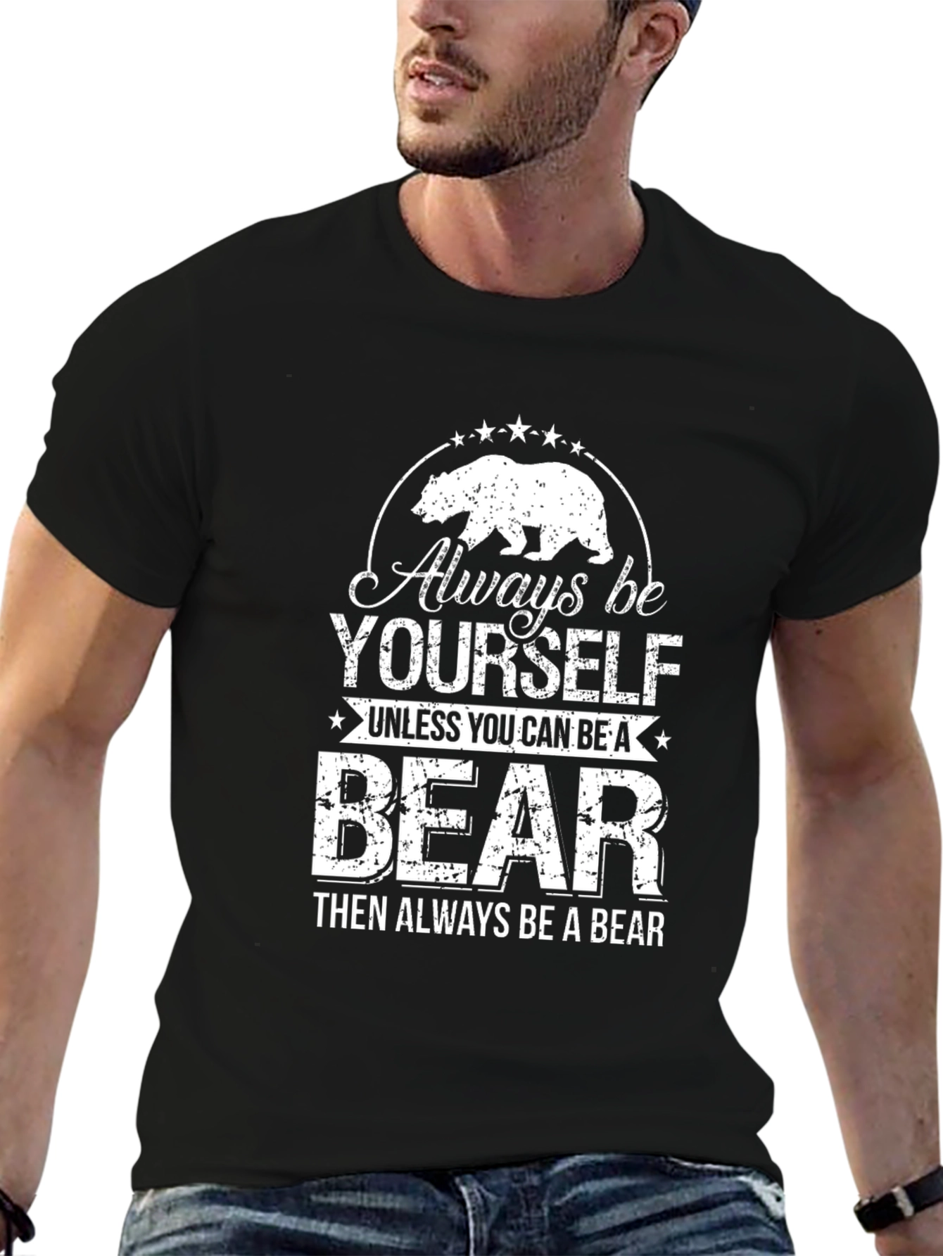 Black Always Be Yourself Bear T-Shirt view 6