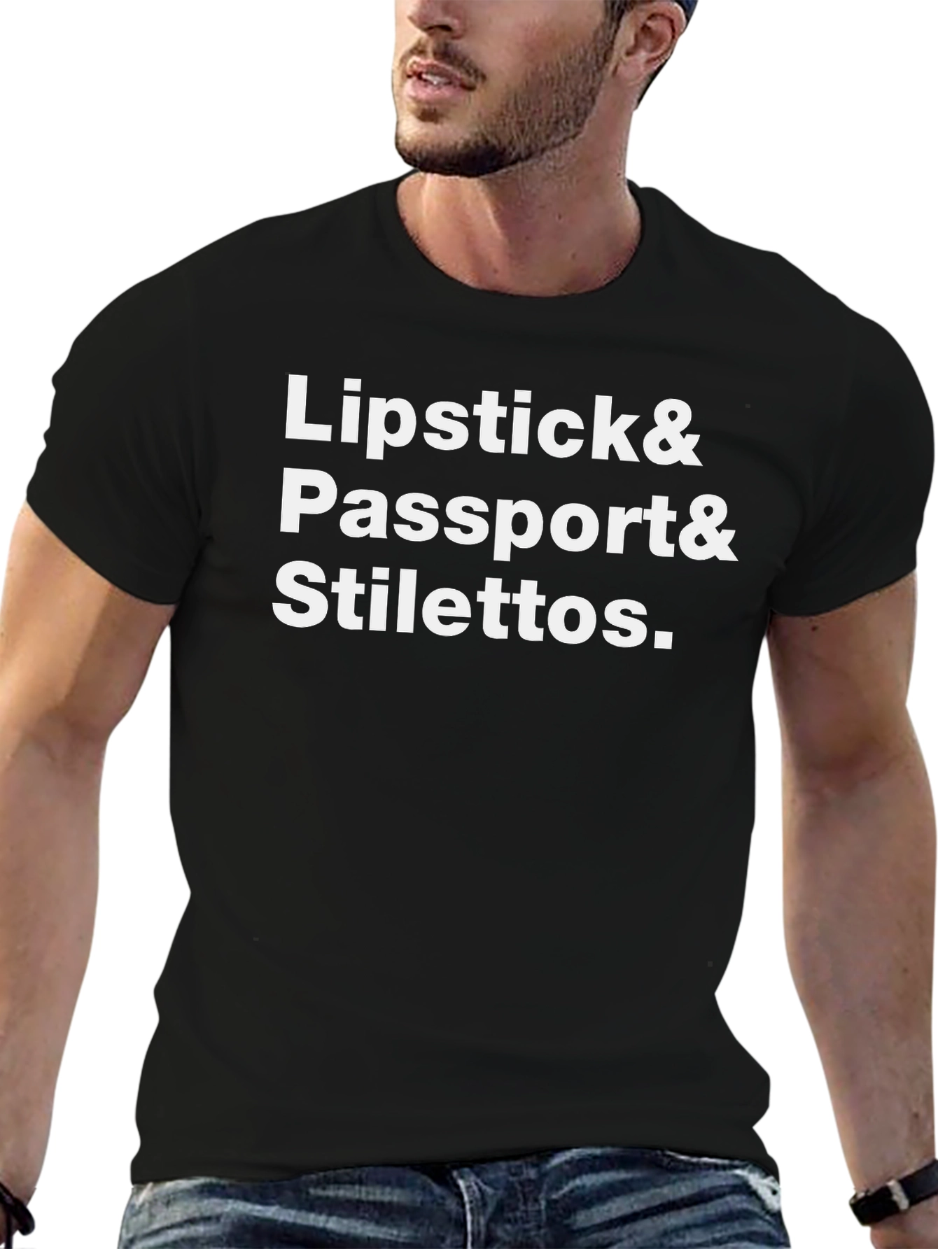 Black Lipstick & Passport & Stilettos Graphic Tee view 6