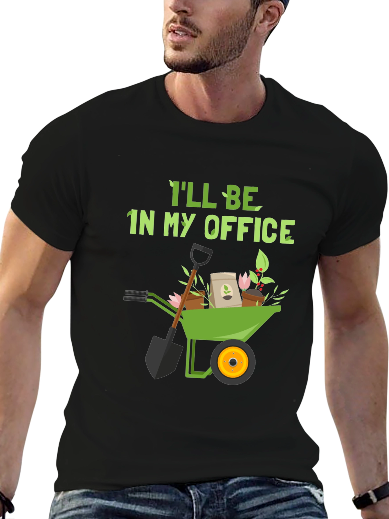 Black Gardener's Office T-Shirt view 6