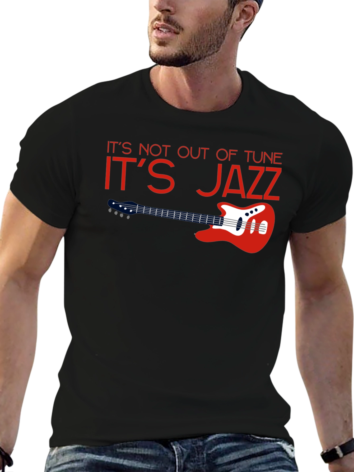 Black It's Jazz T-Shirt - Music Lover's Tee view 6