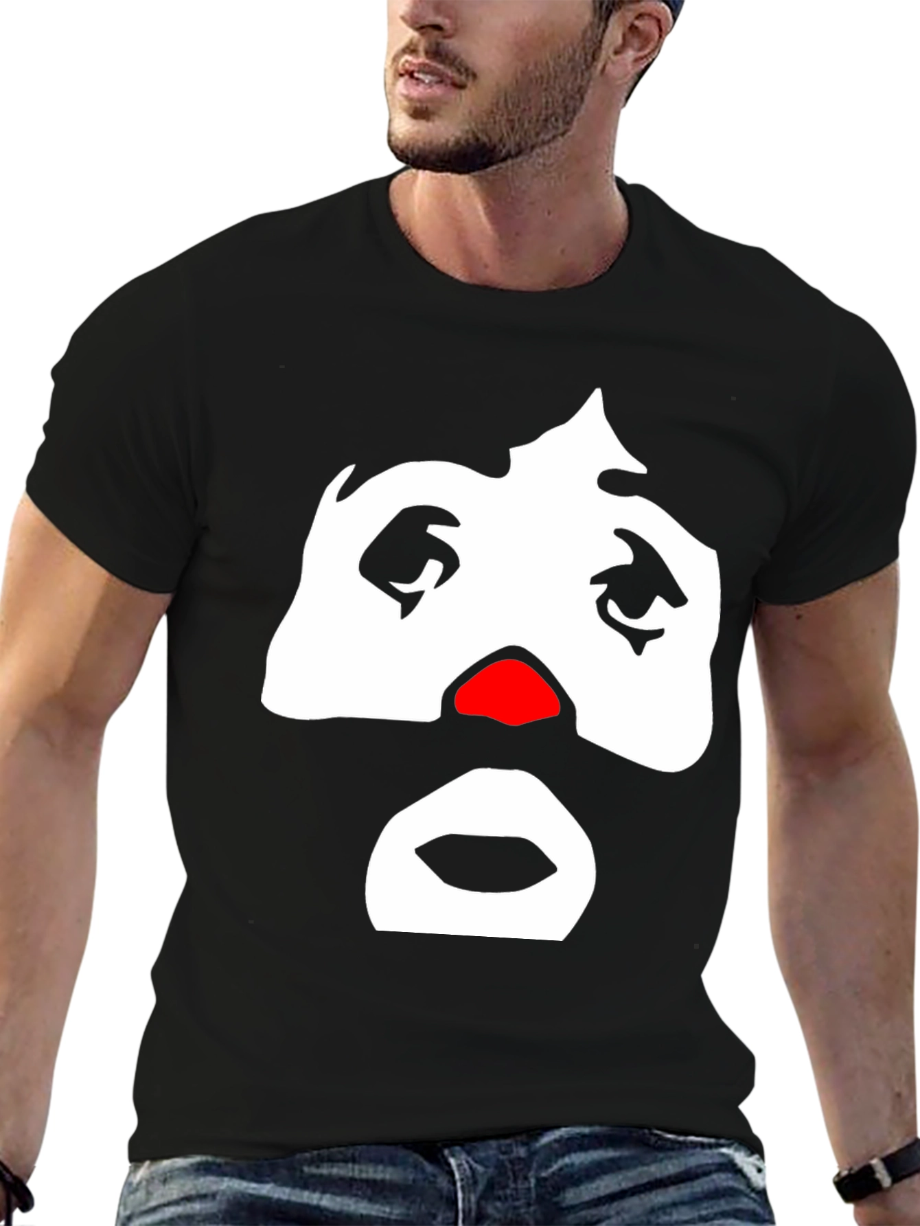 Black Sad Clown Graphic Tee - Men's Black T-Shirt view 6