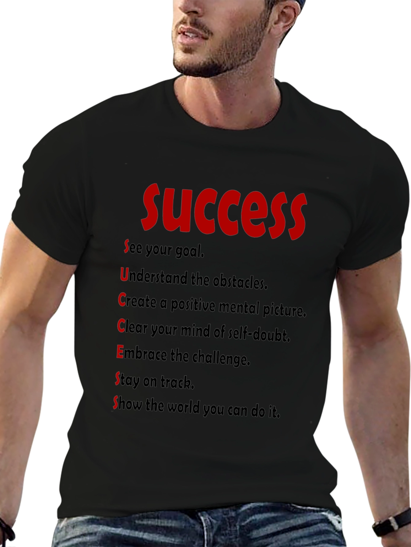 Black Success Motivation T-Shirt view 6