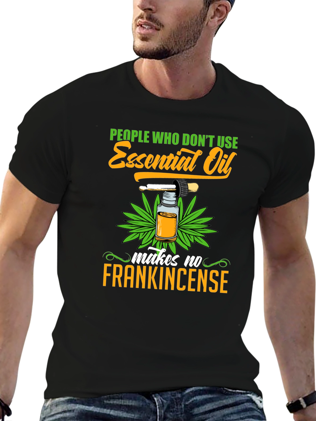 Black Essential Oil Funny T-Shirt view 6