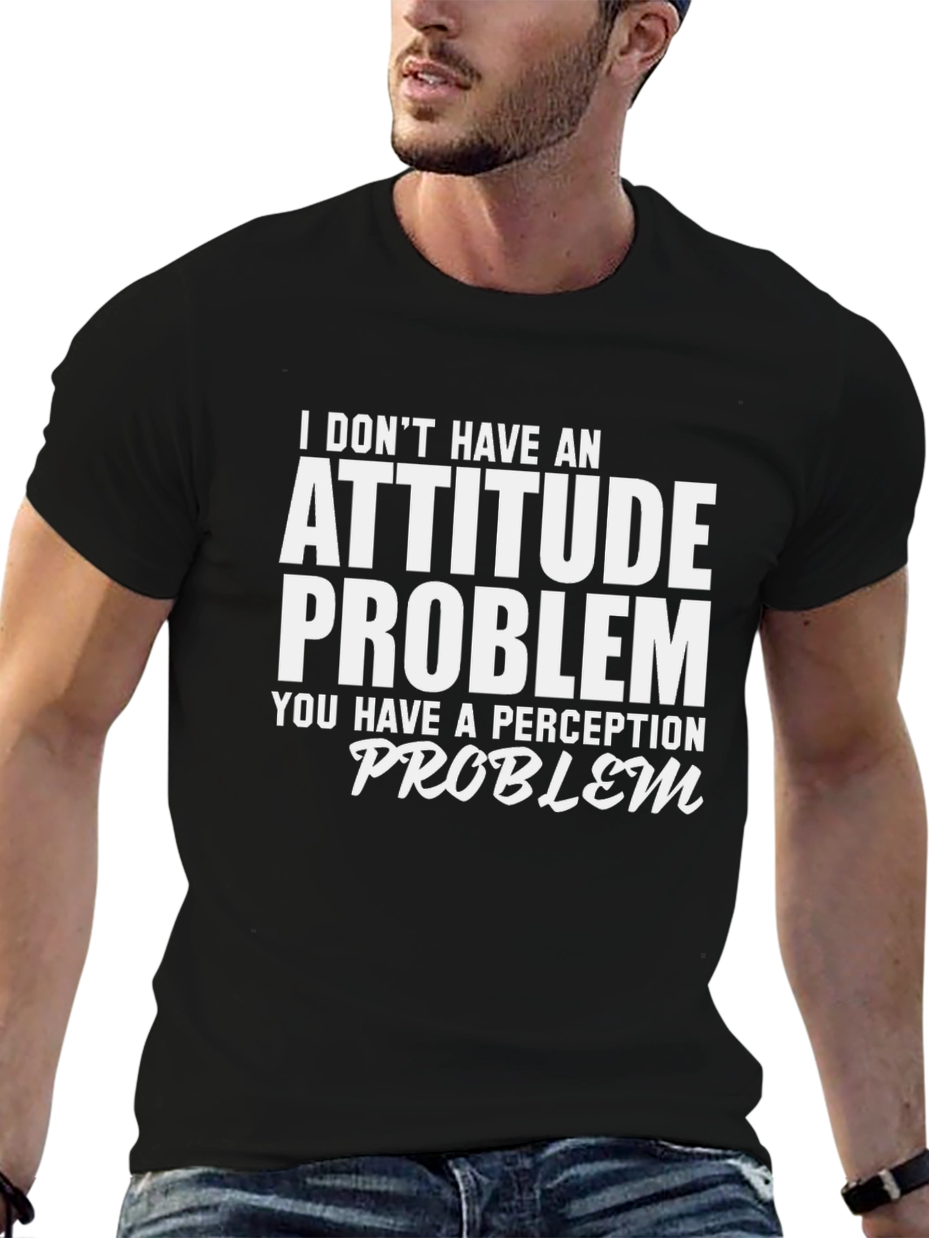 Black Attitude Problem T-Shirt: Funny Slogan Tee view 6