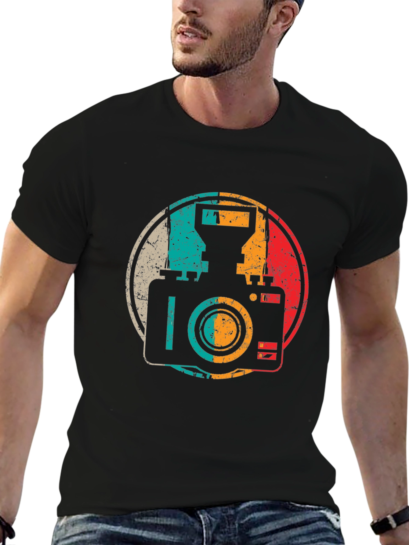 Black Retro Camera Graphic T-Shirt - Vintage Style Photography Tee view 6