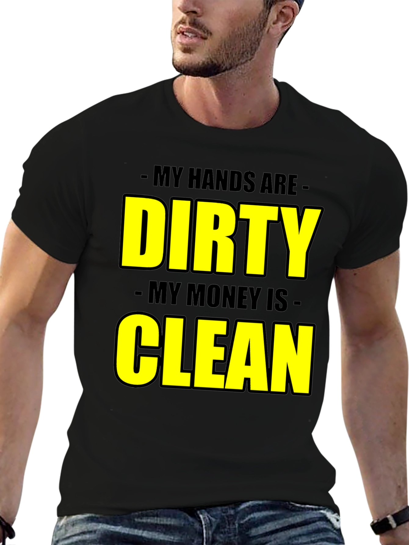 Black Dirty Hands Clean Money Graphic Tee view 6
