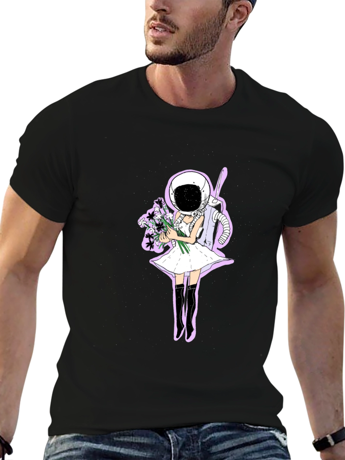 Black Astronaut Girl T-Shirt view 6