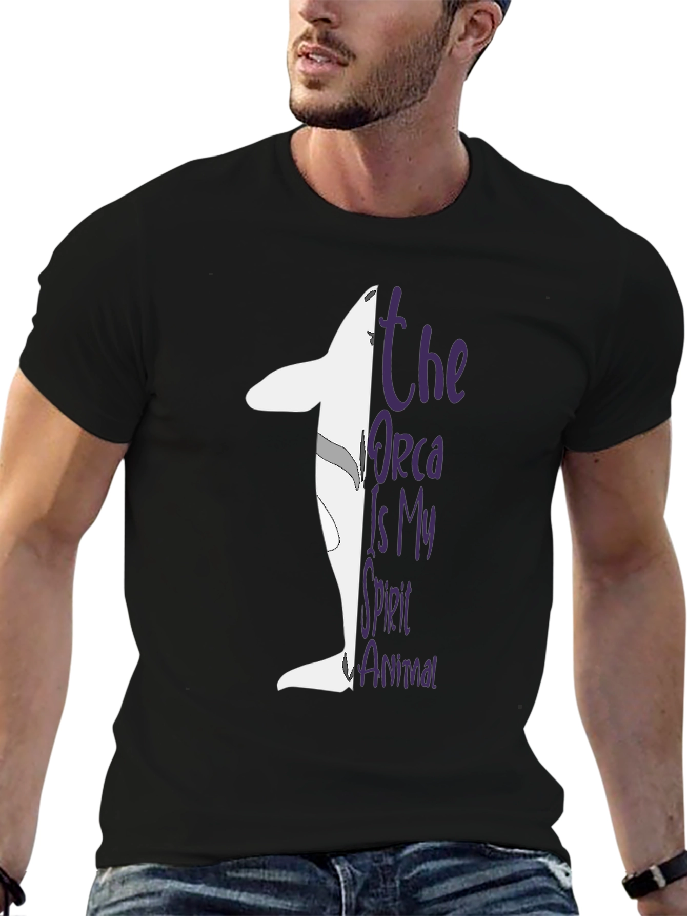 Black Orca Spirit Animal Graphic Tee view 6