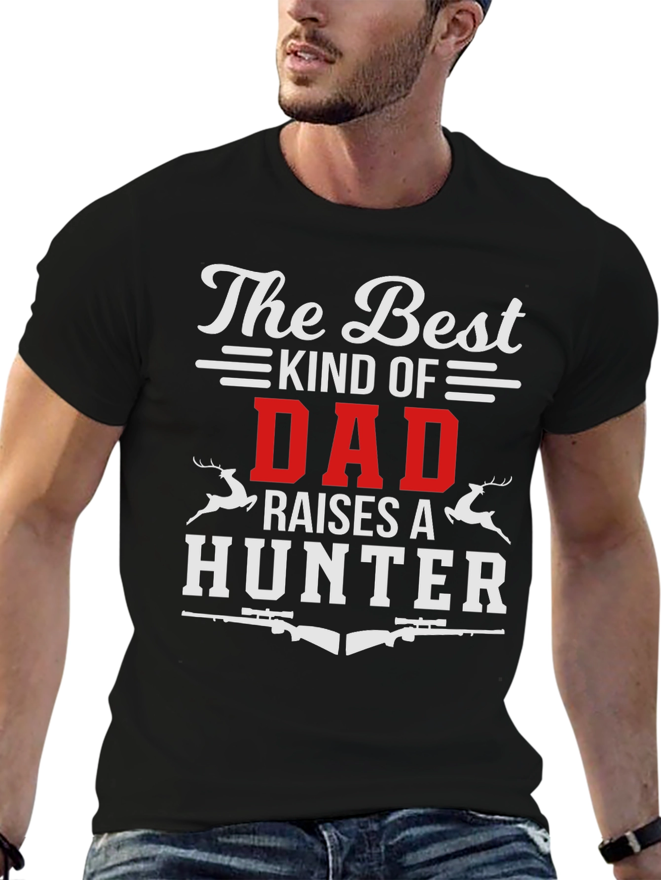 Black The Best Kind of Dad Hunter T-Shirt view 6