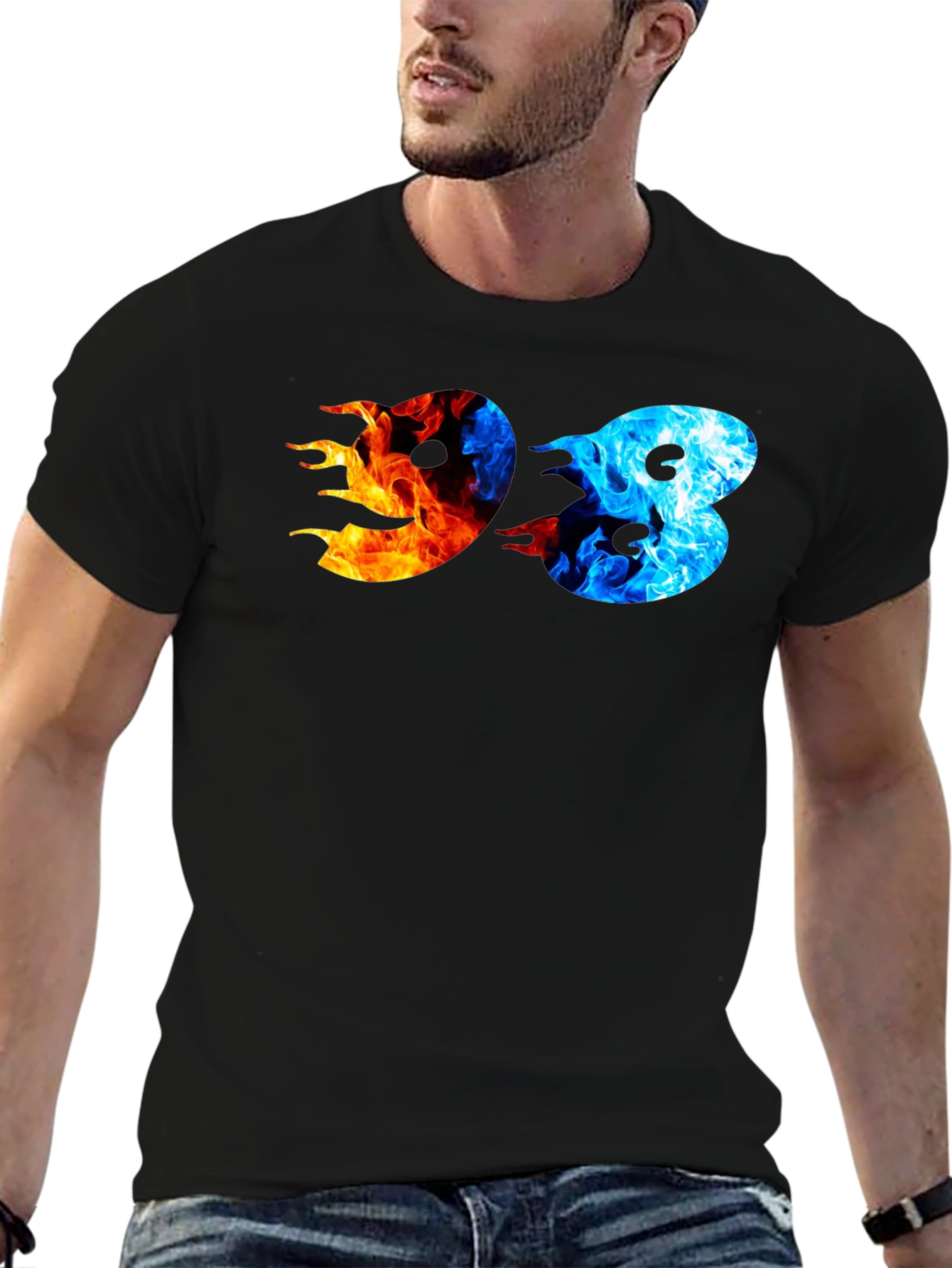 Black Fire and Ice 98 Graphic T-Shirt view 6