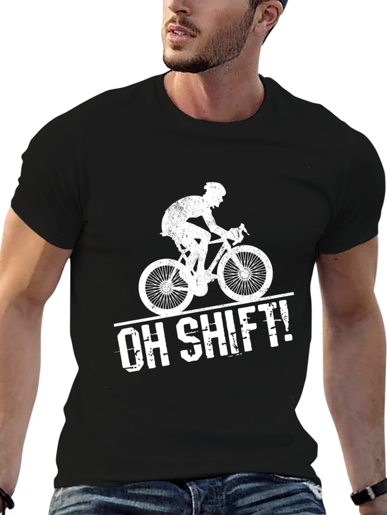 Black Oh Shift! Cyclist Graphic Tee view 6