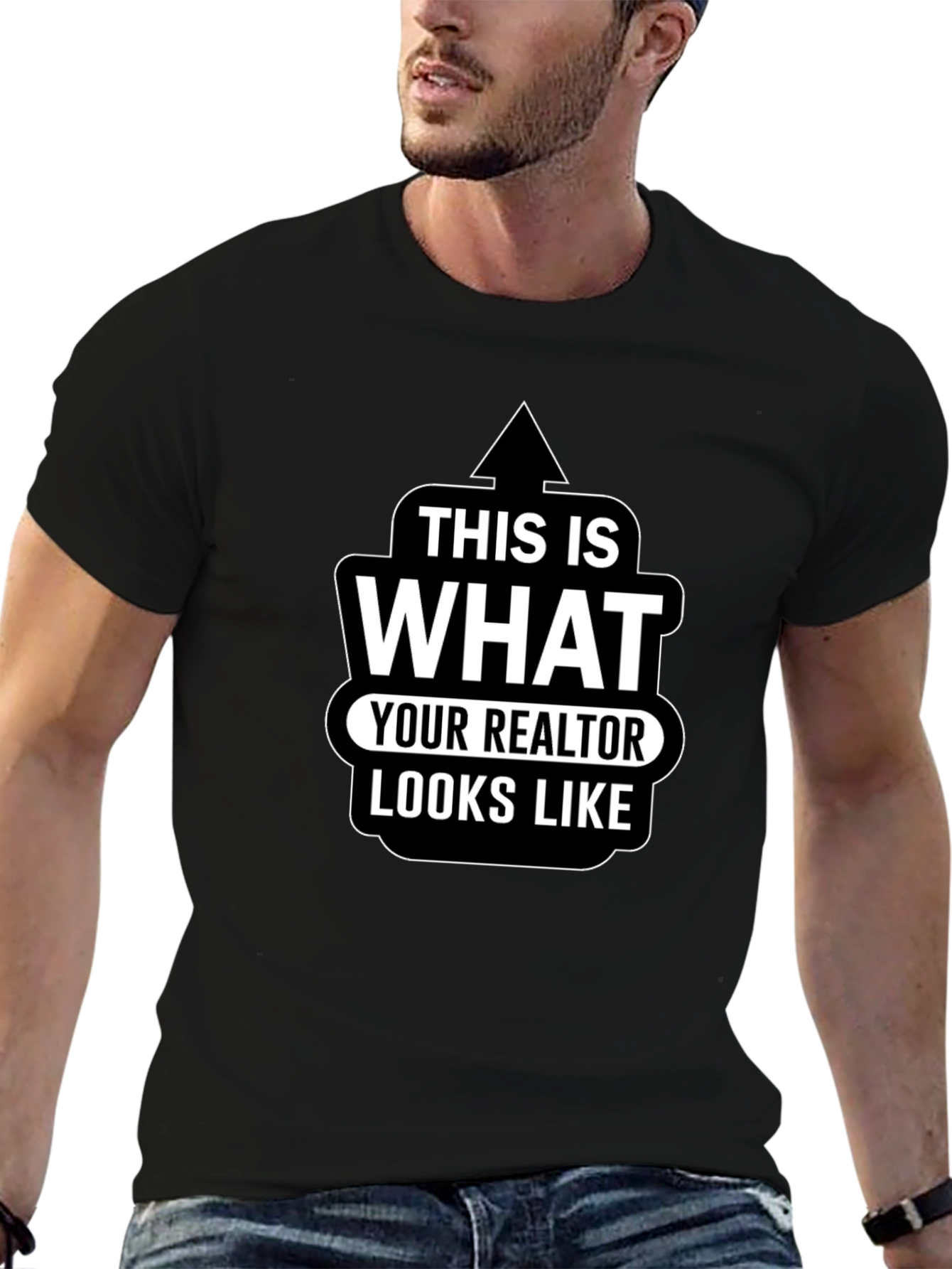 Black Realtor Look T-Shirt - Funny Real Estate Agent Tee view 6