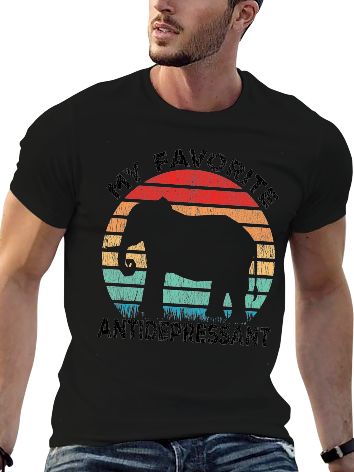 Black Elephant Antidepressant Tee - Comfort & Style view 6