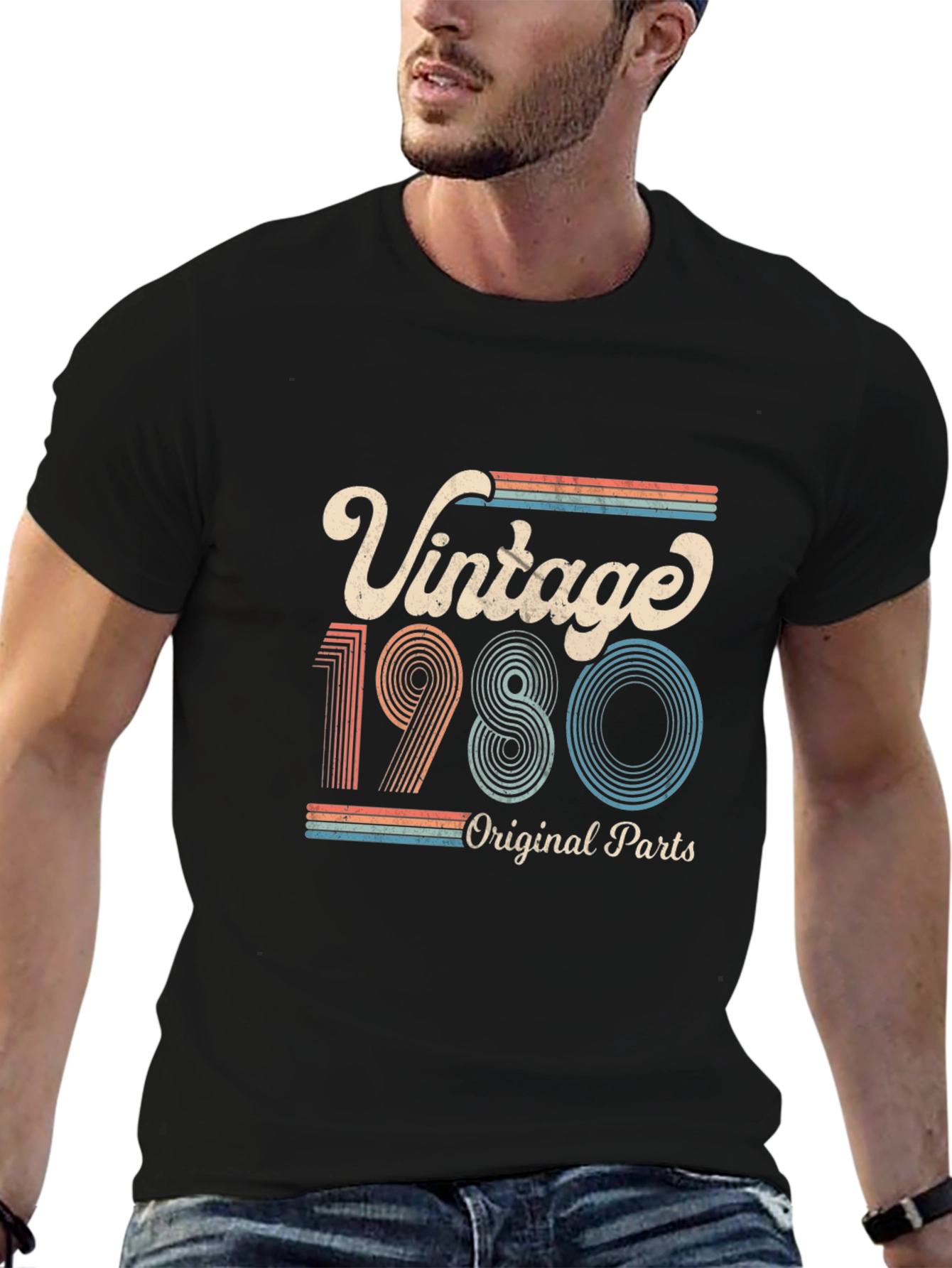 Black Vintage 1980 Original Parts T-Shirt view 6