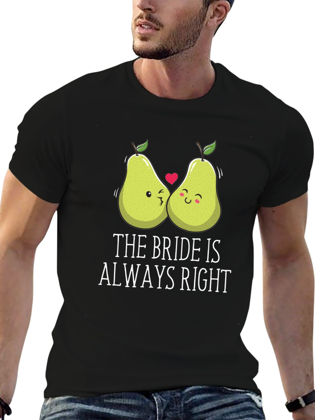 Black Funny Bride T-Shirt - The Bride Is Always Right view 6