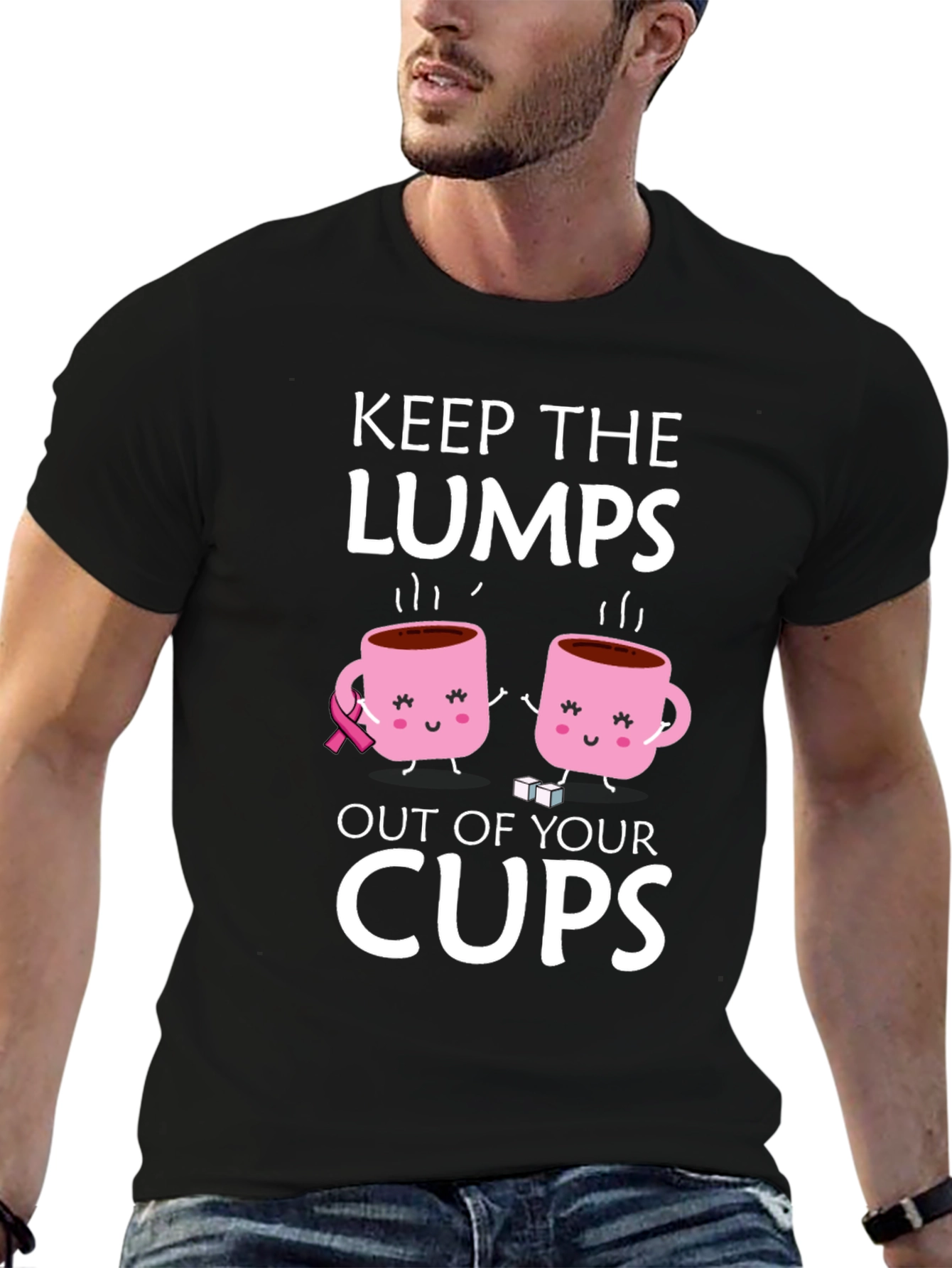 Black Keep the Lumps Out of Your Cups T-Shirt view 6