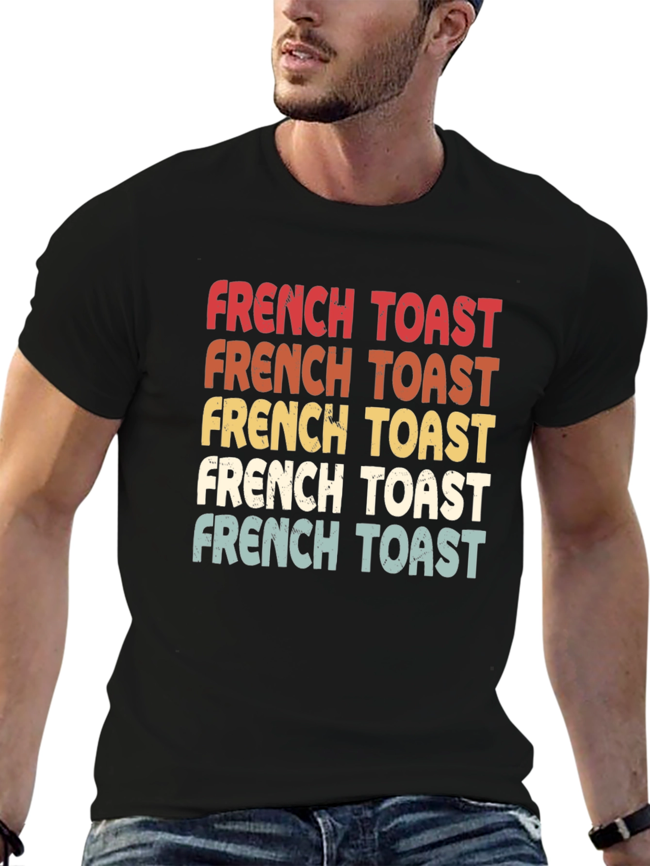 Black Retro French Toast Graphic Tee view 6