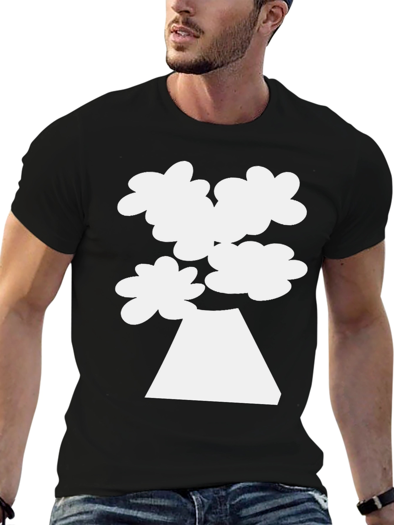 Black Mount Fuji Cloud Tee - Black Graphic T-Shirt view 6