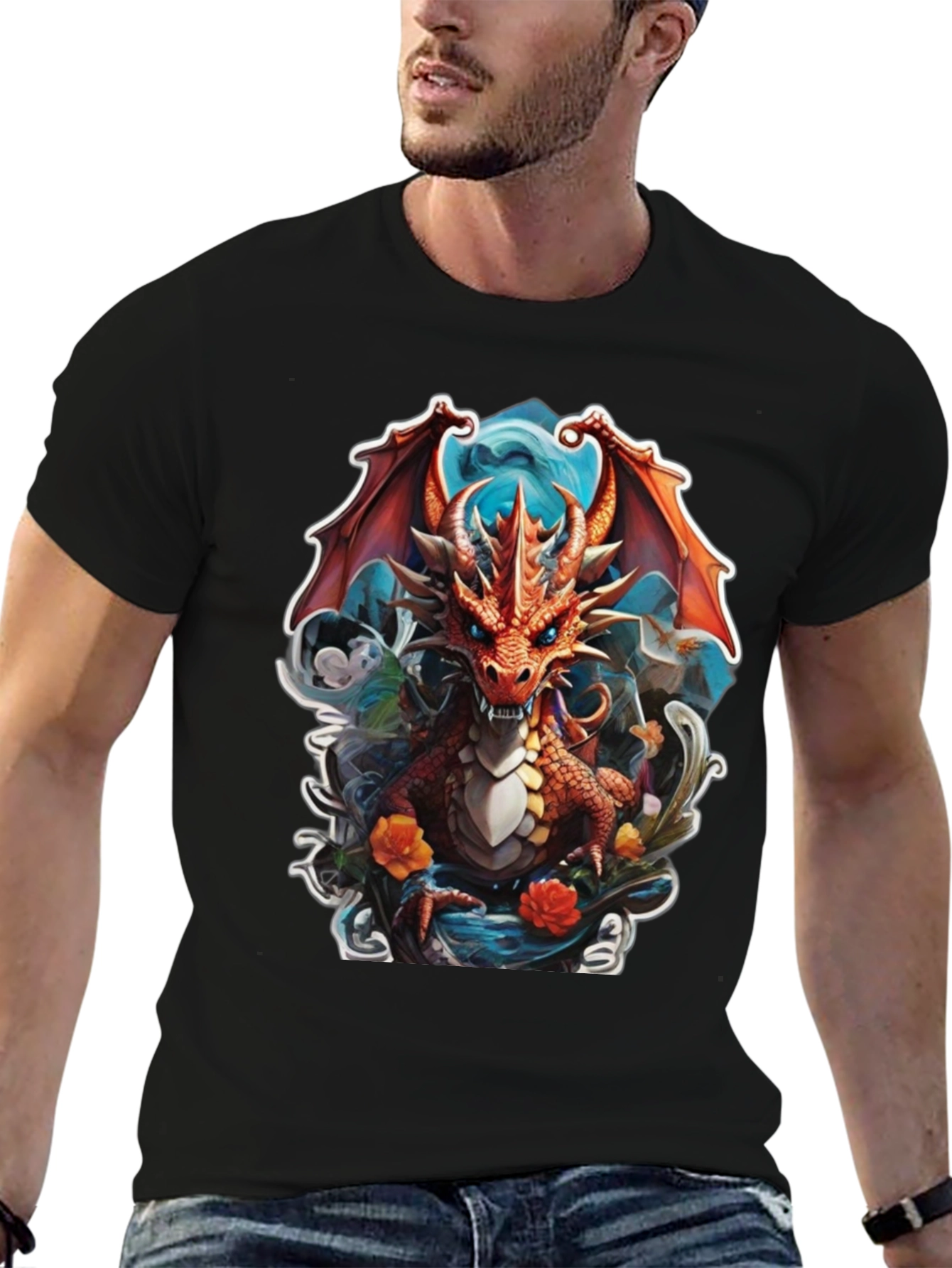 Dragon Graphic Tee - Fantasy Art Shirt - 6