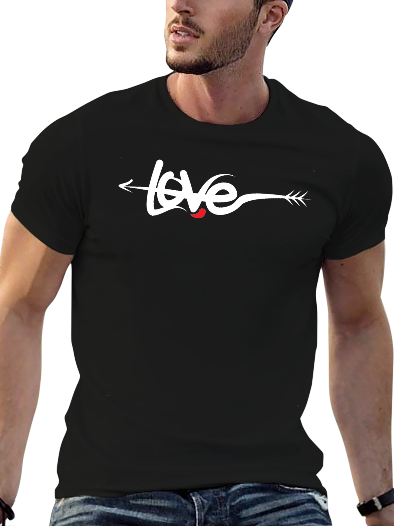 Black Love Arrow T-Shirt - Black view 6
