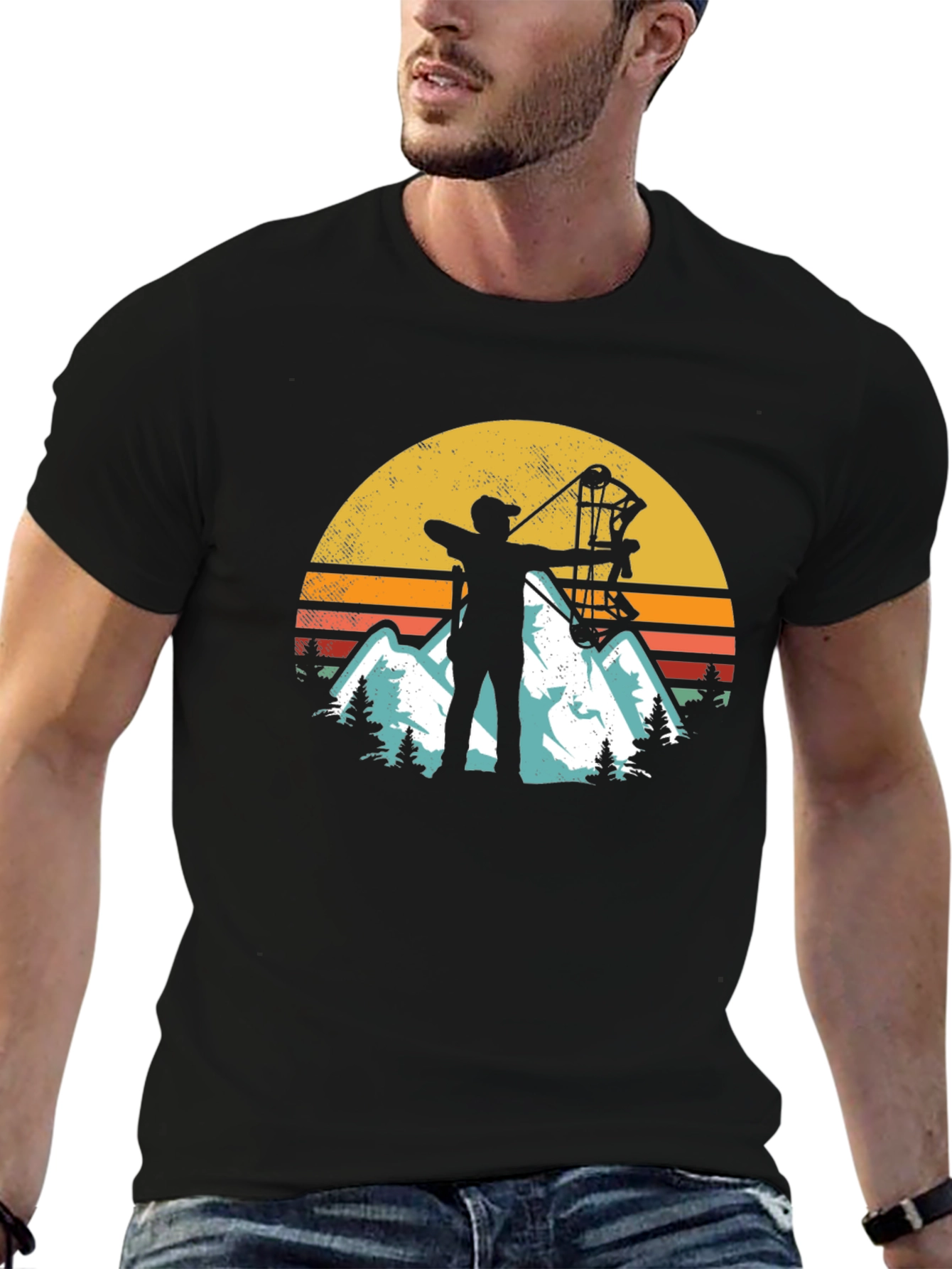 Black Archery Sunset Graphic Tee - Mountain Adventure view 6