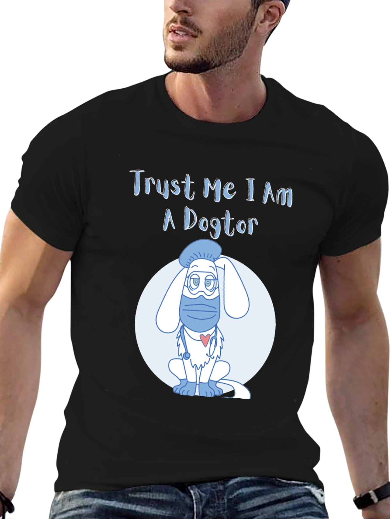 Black Trust Me I Am A Dogtor T-Shirt view 6