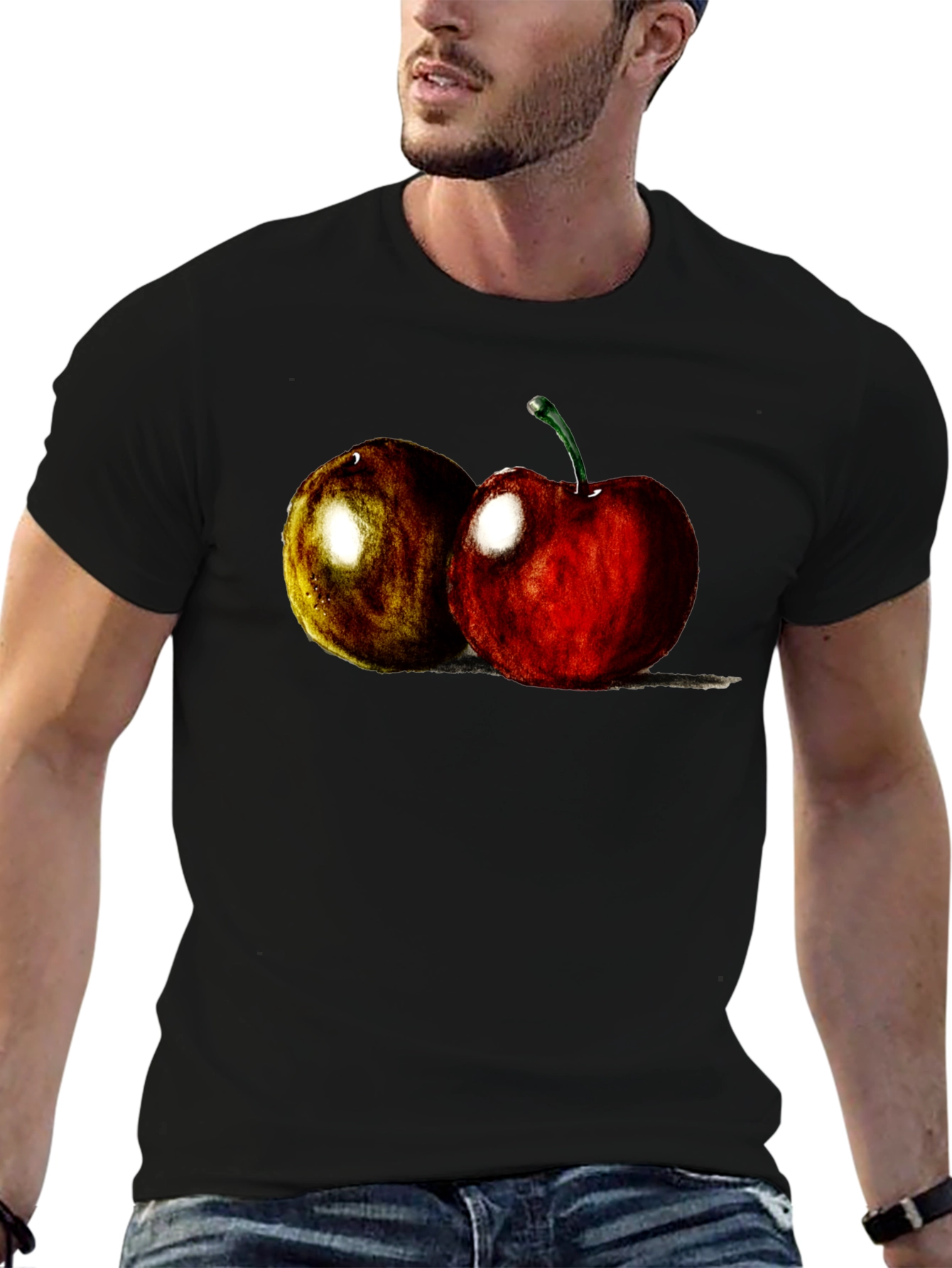 Black Cherry Fruit Graphic Tee - Soft Cotton Blend view 6
