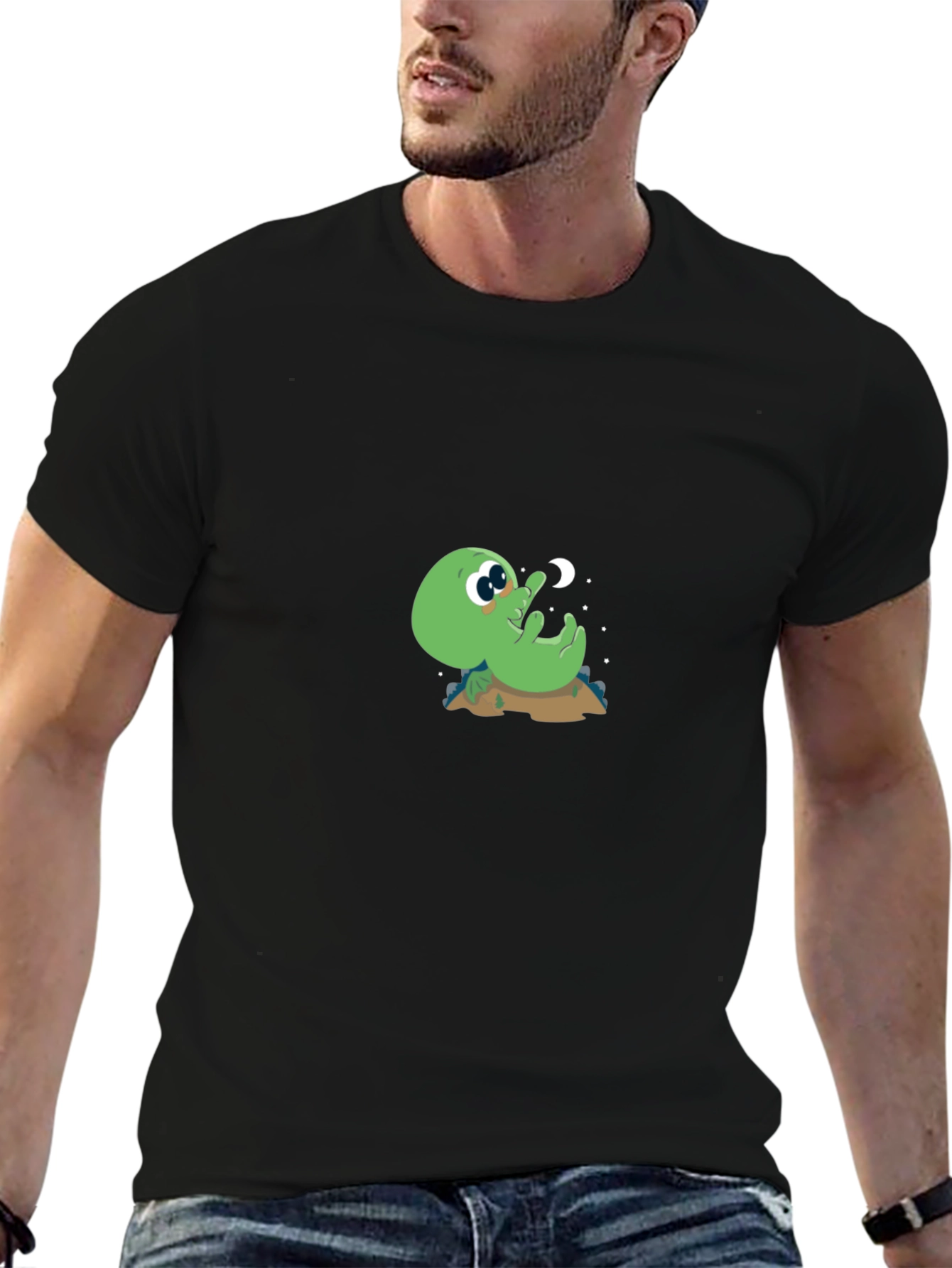 Black Cute Alien T-Shirt - Reach for the Stars! view 6