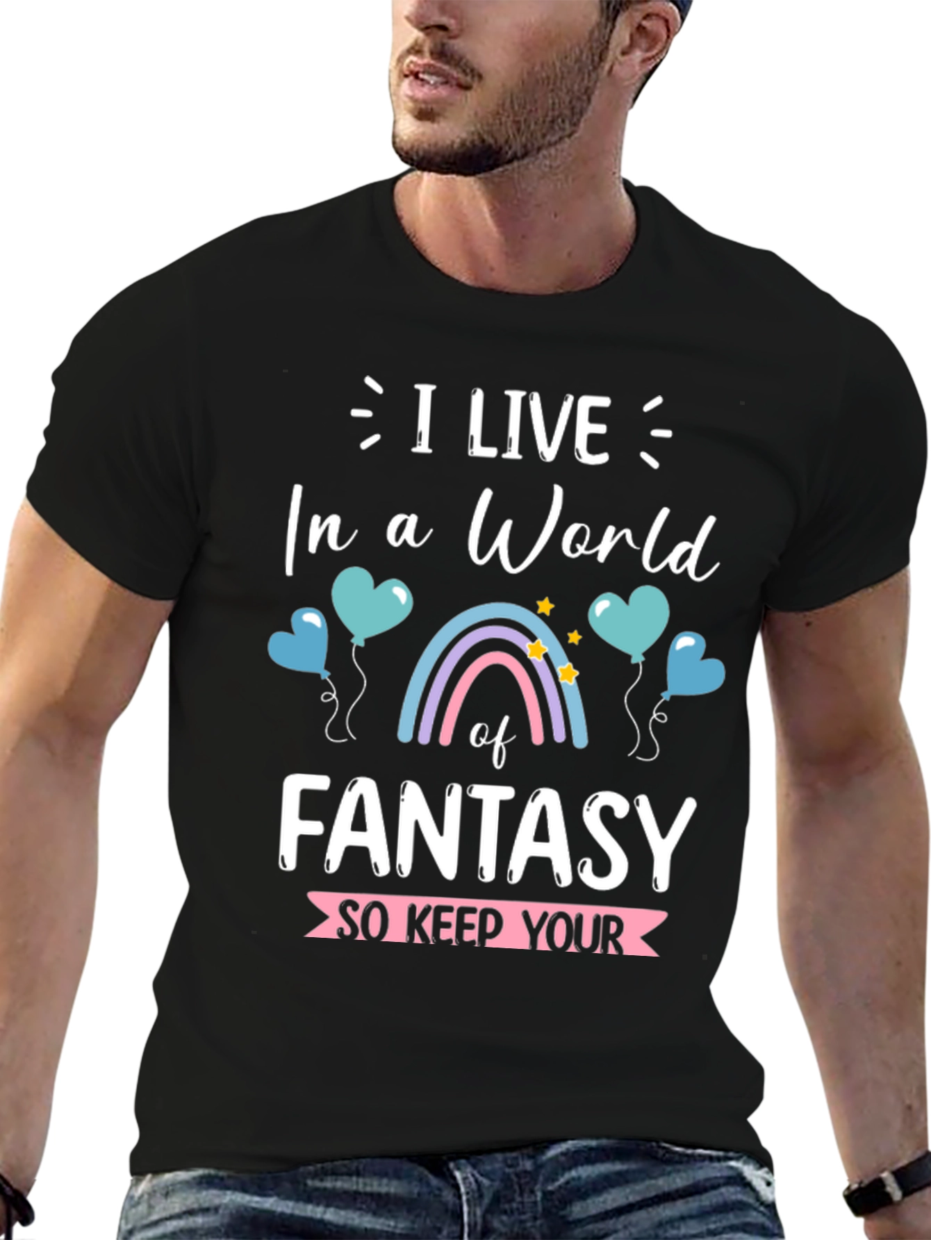 Black Fantasy World T-Shirt - Live Your Dream view 6