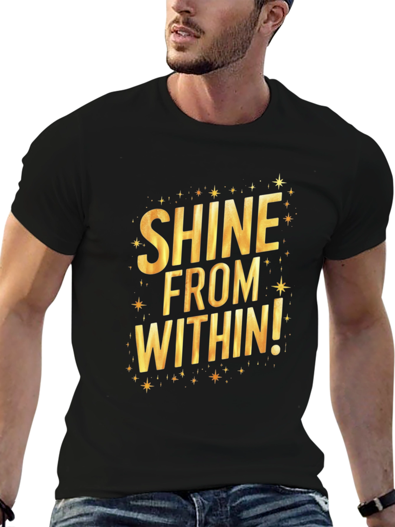 Black Shine From Within Graphic Tee - Black view 6