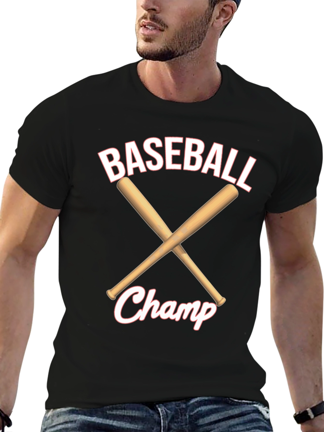 Black Baseball Champ Graphic T-Shirt view 6