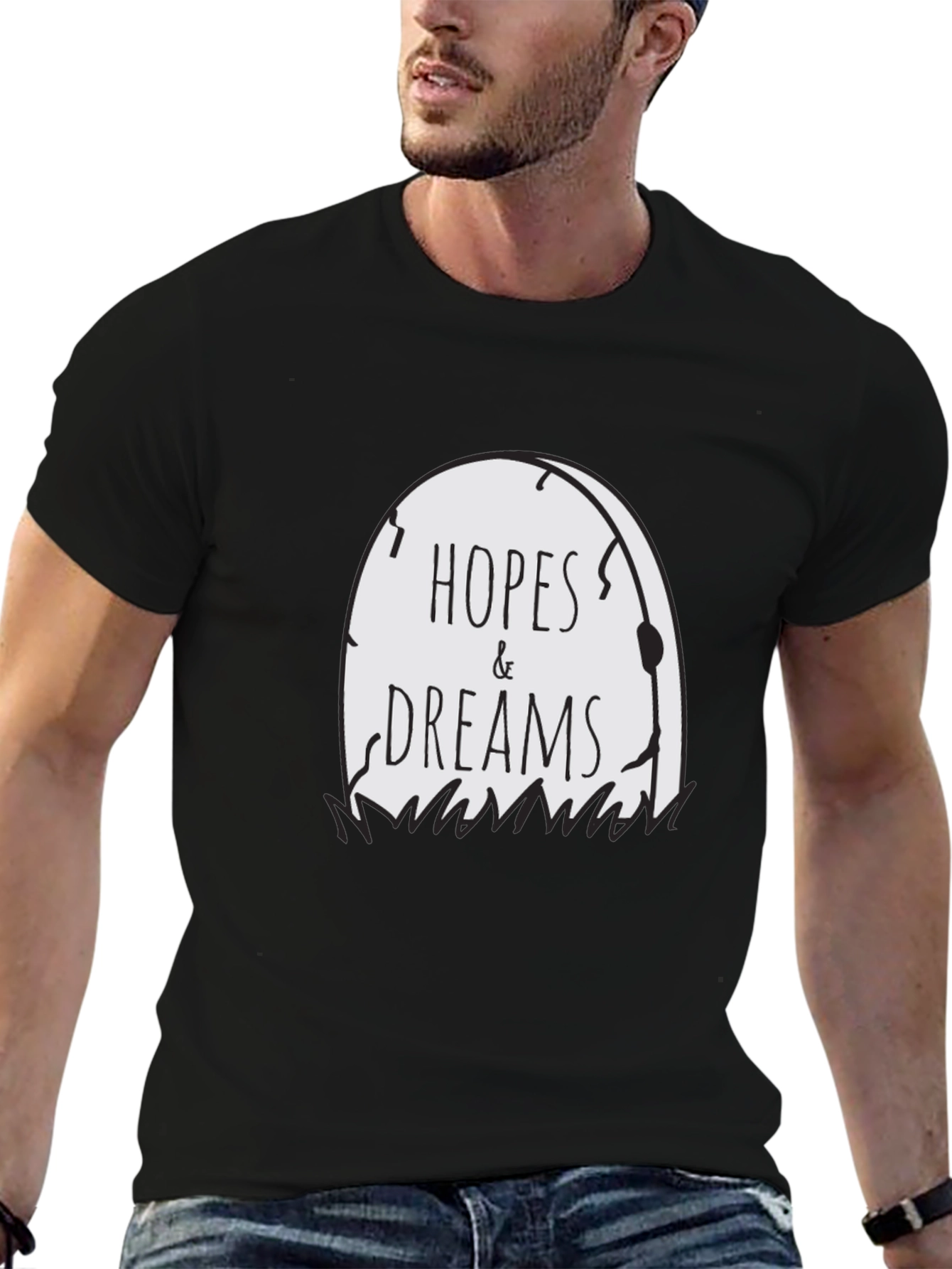 Black Hopes & Dreams Tombstone Graphic Tee - Black view 6