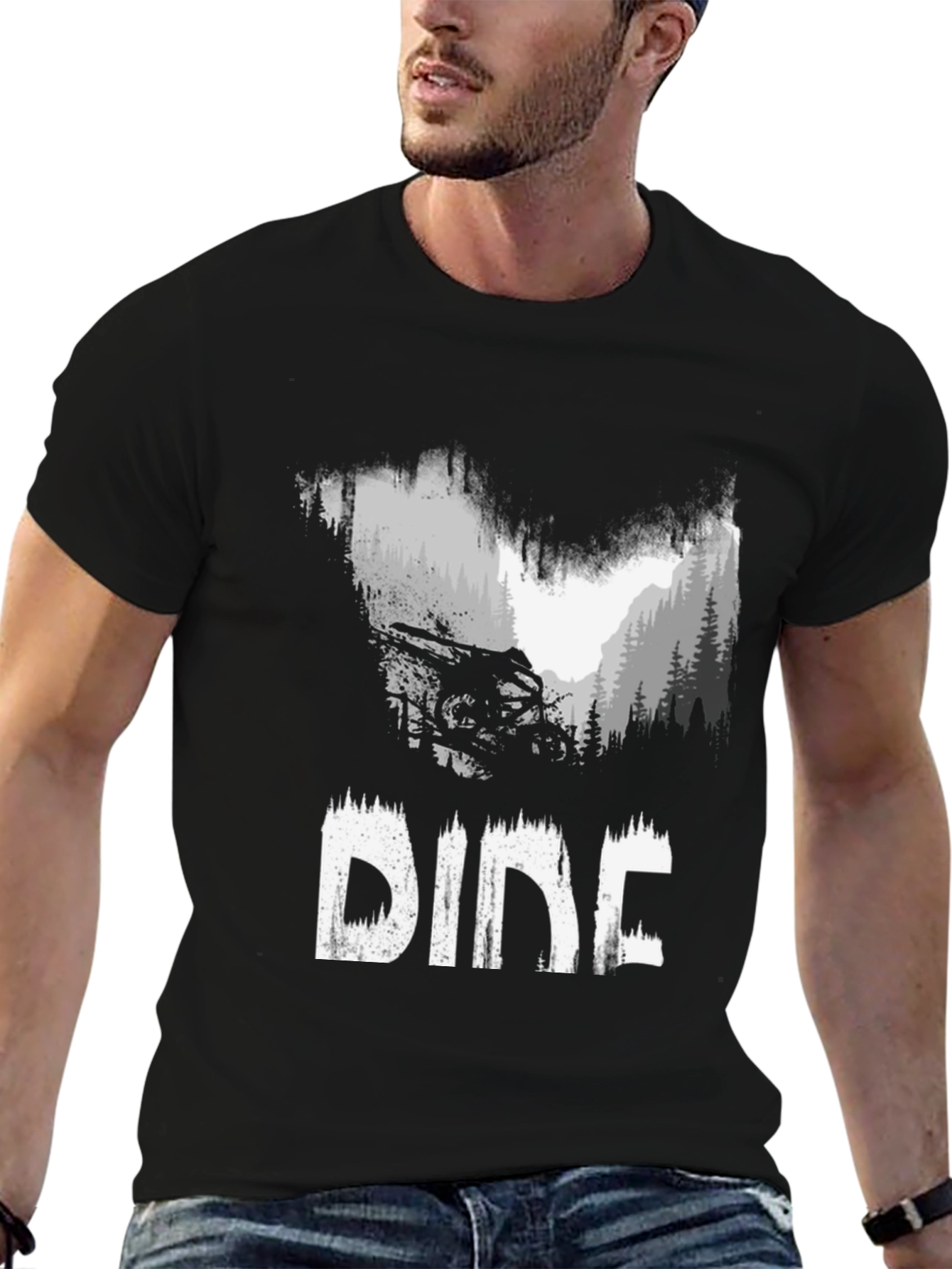 Black Ride Graphic Black T-Shirt view 6