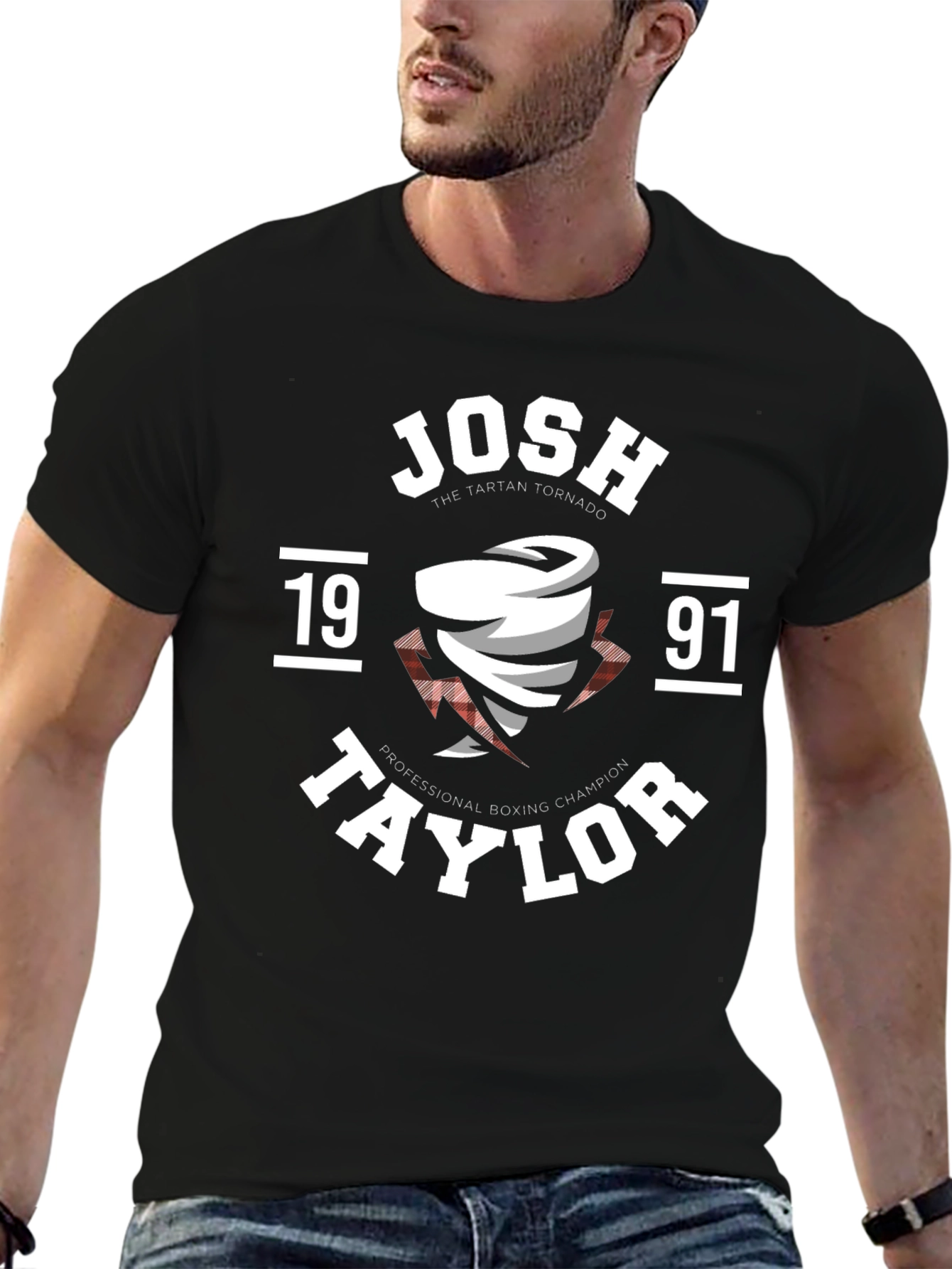 Black Josh Taylor Tartan Tornado T-Shirt view 6