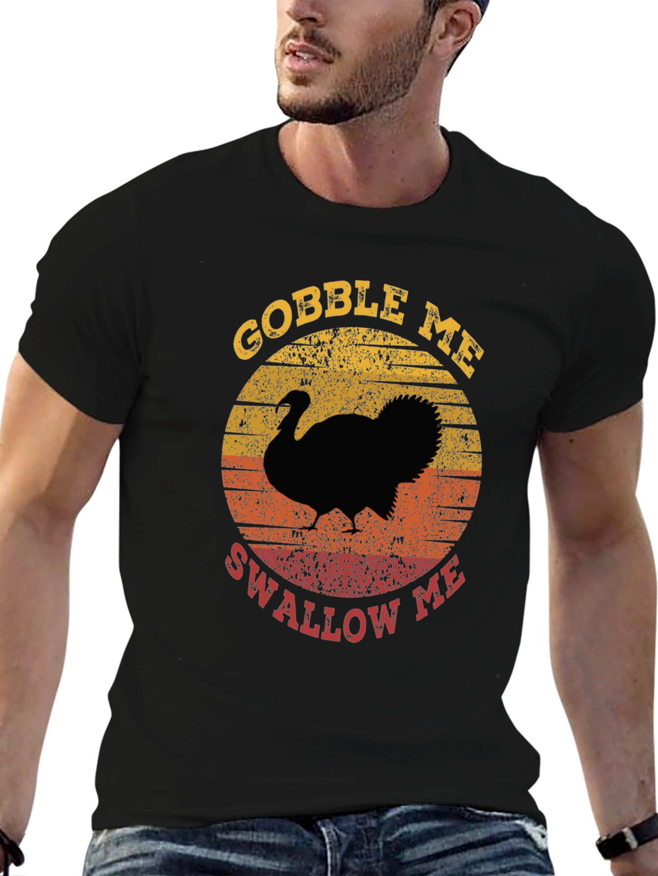 Black Gobble Me Swallow Me Thanksgiving T-Shirt view 6