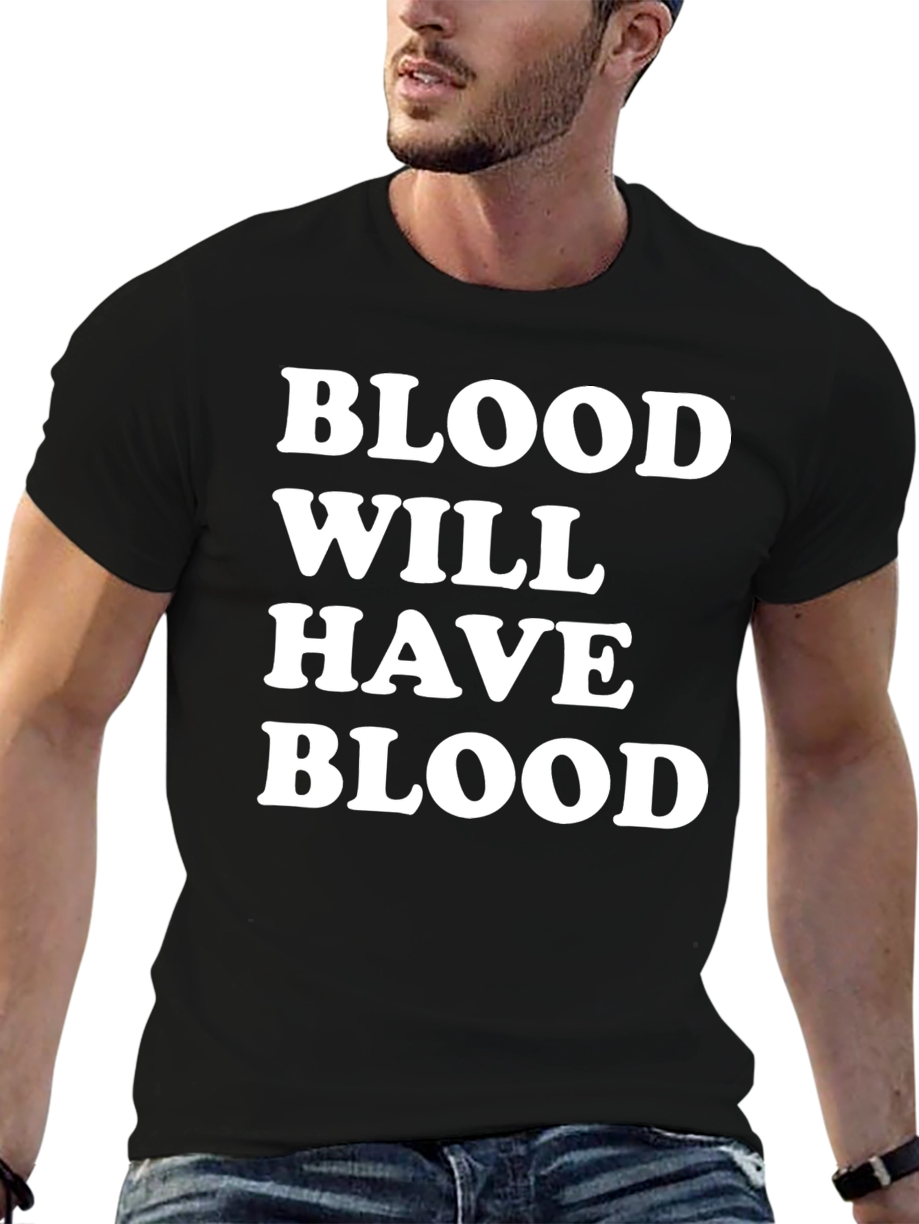 Black Blood Will Have Blood Graphic Tee - Mens Black T-Shirt view 6