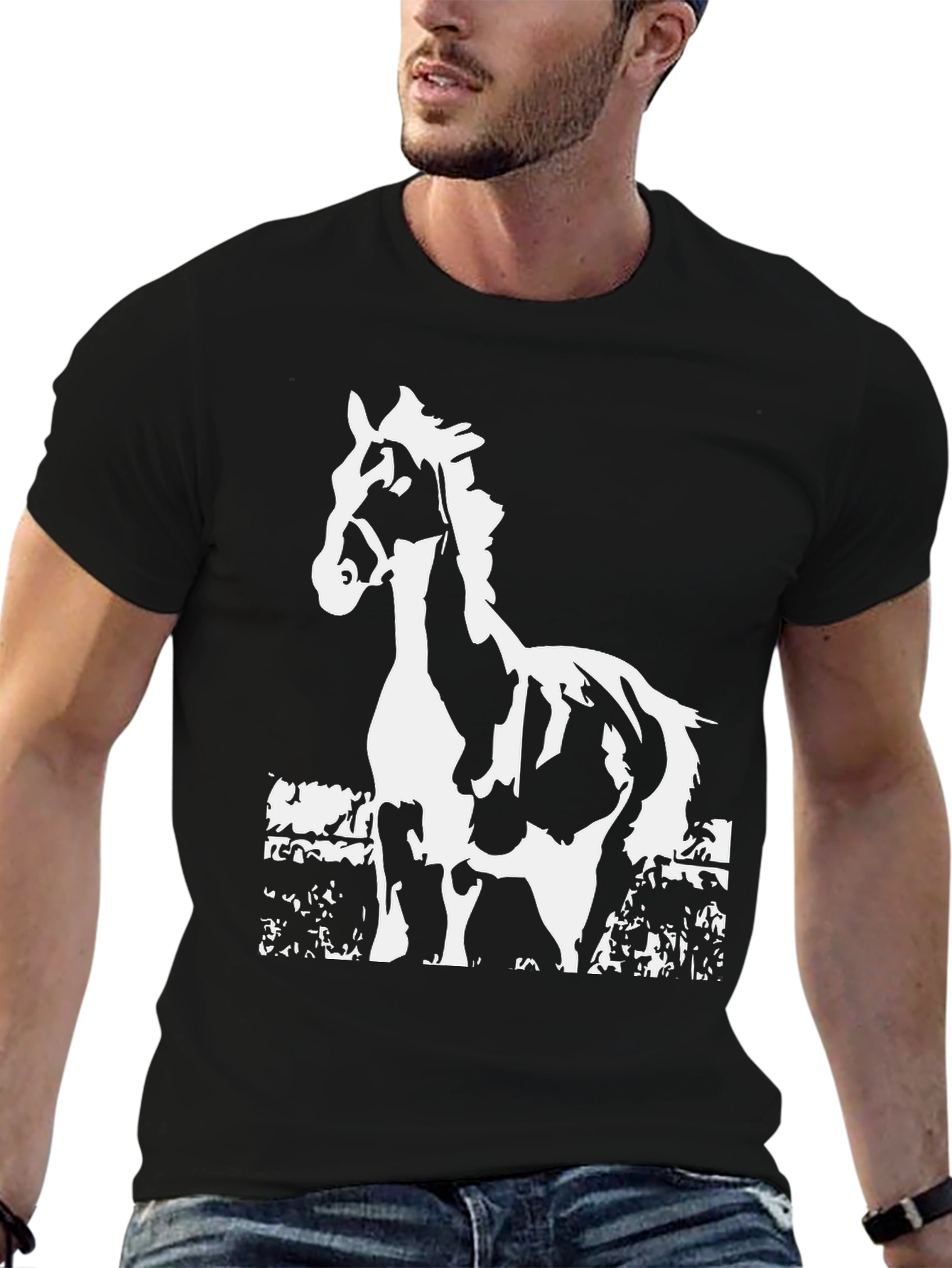 Black Horse Graphic T-Shirt - Black view 6