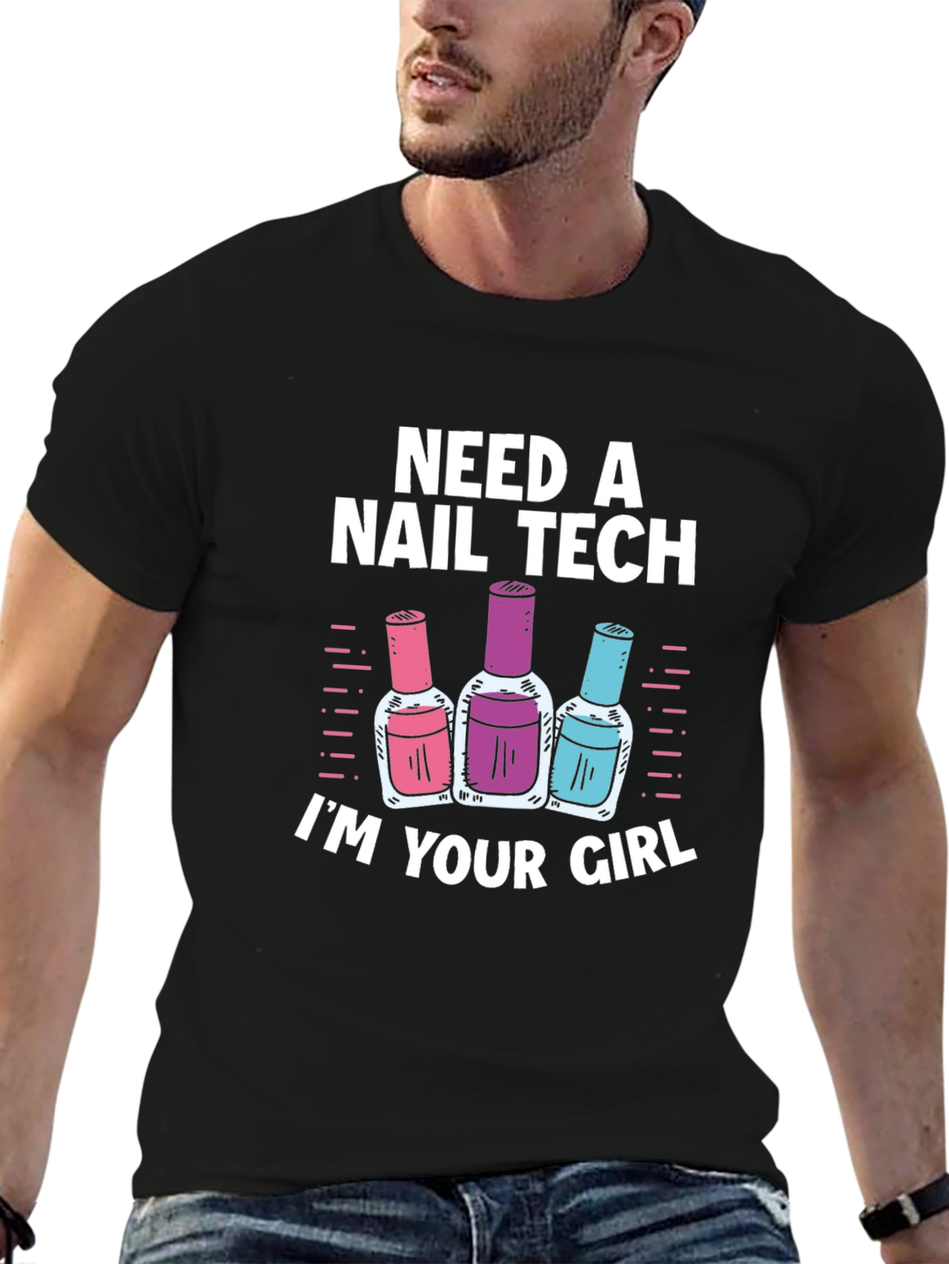 Black Need a Nail Tech? I'm Your Girl T-Shirt view 6