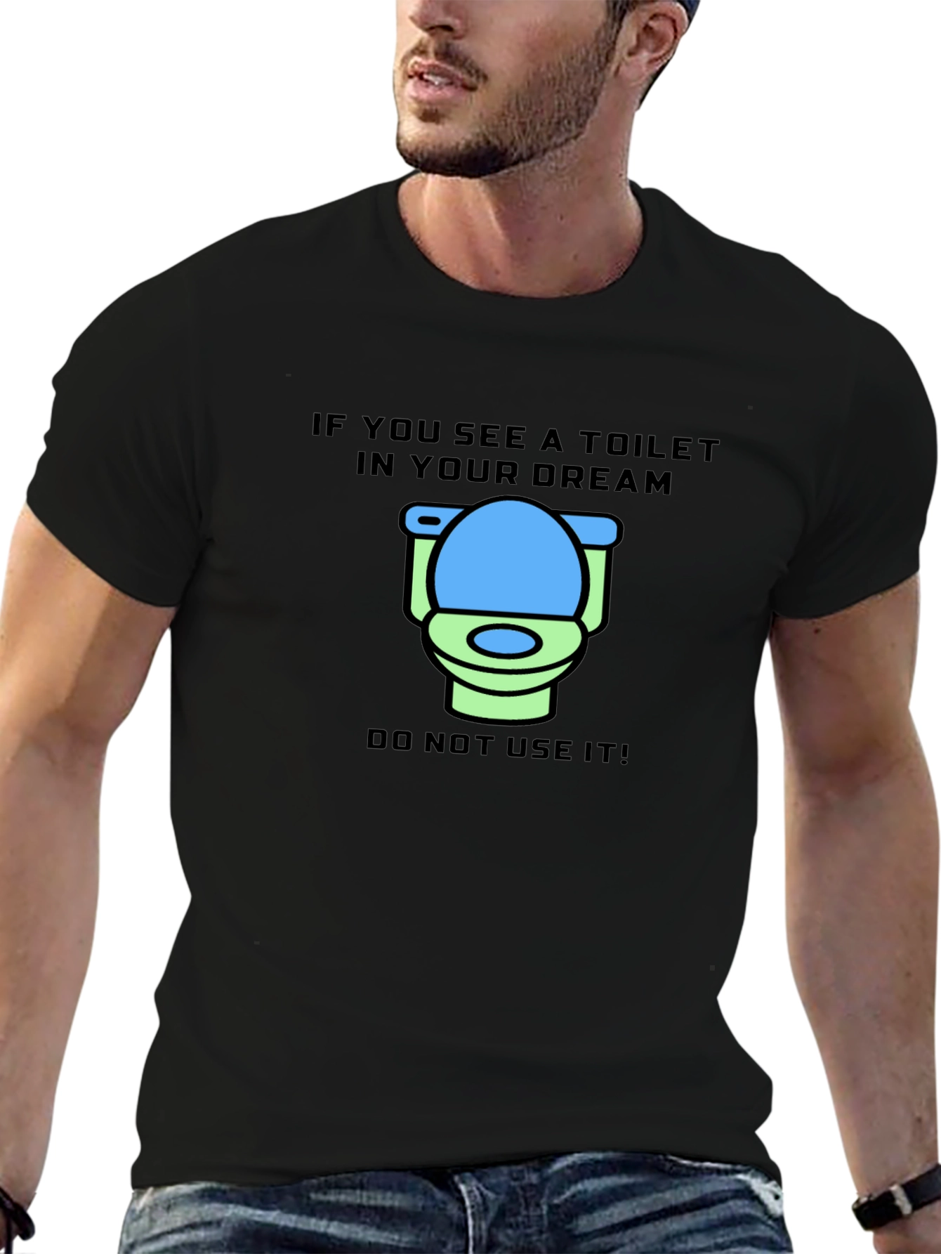 Black Dream Toilet T-Shirt - Funny Graphic Tee view 6