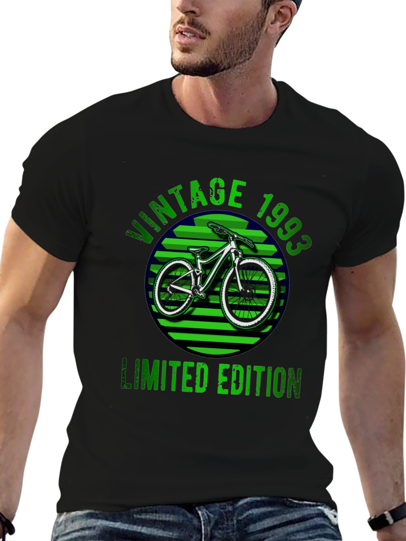 Black Vintage 1993 Limited Edition Bicycle Graphic T-Shirt view 6