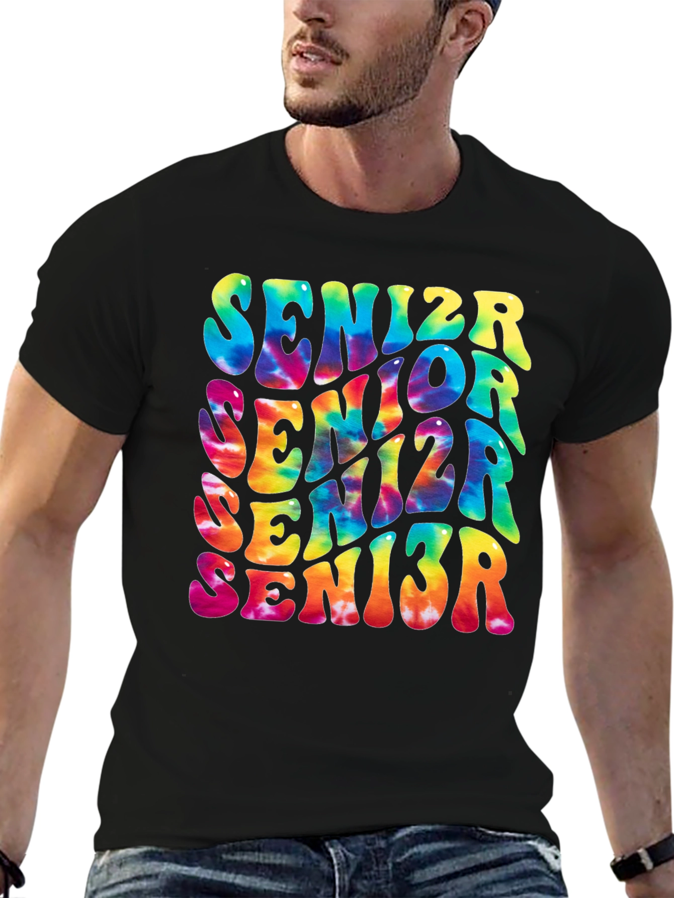 Black Senior Tie-Dye Graphic T-Shirt view 6