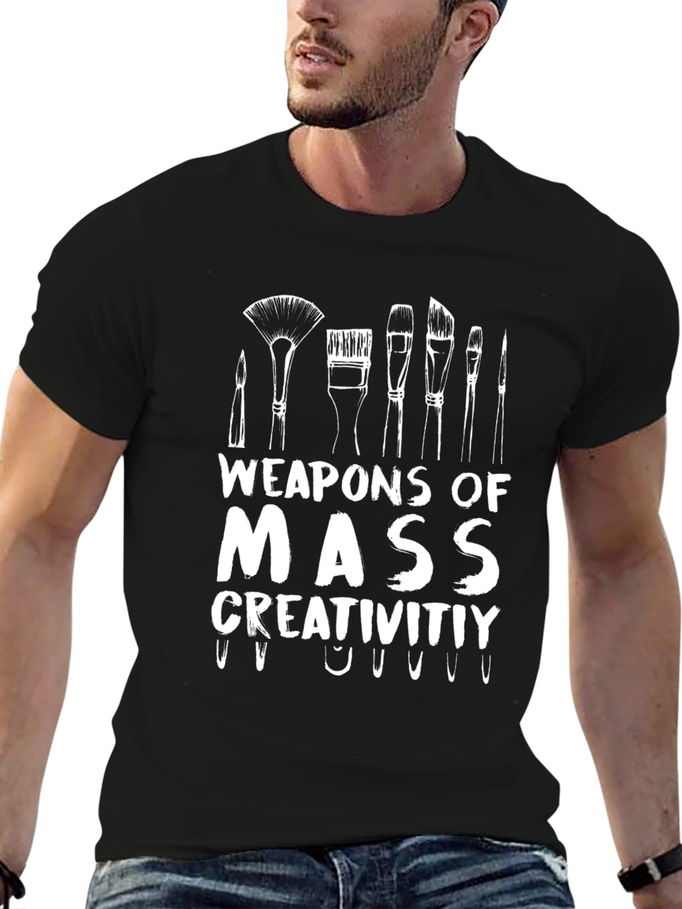 Black Weapons of Mass Creativity Graphic T-Shirt view 6