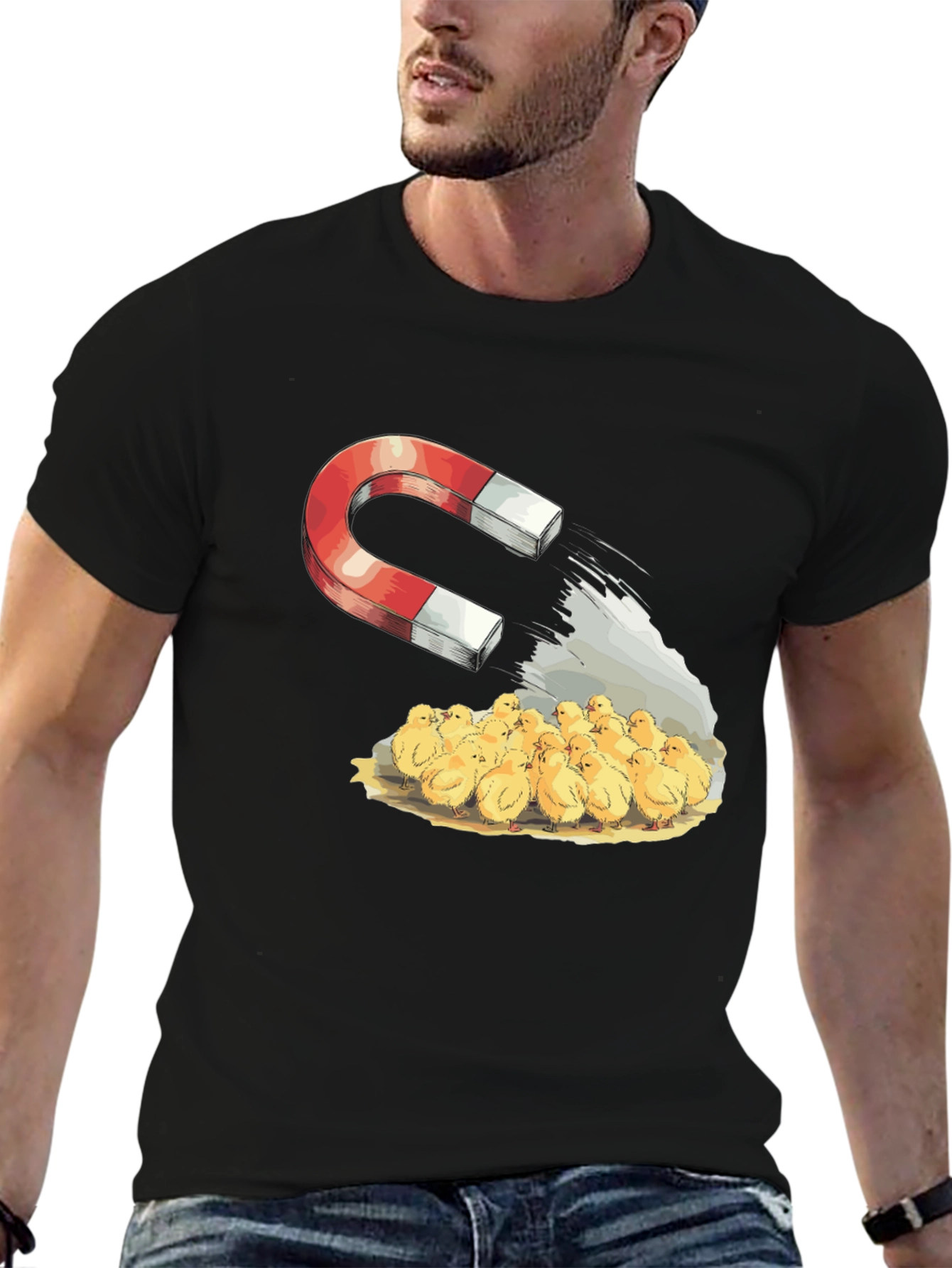 Black Magnet & Chicks Graphic Tee - Funny Humor T-Shirt view 6