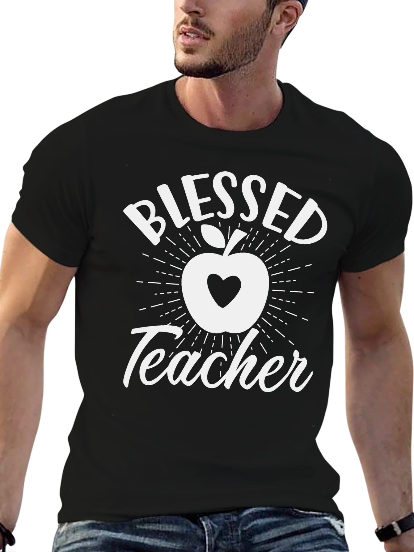Black Blessed Teacher T-Shirt view 6