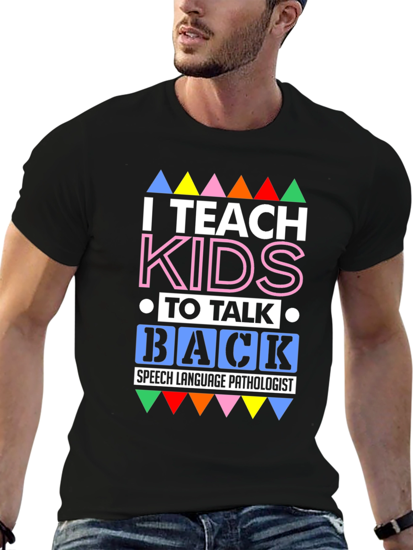 Black I Teach Kids to Talk Back T-Shirt view 6