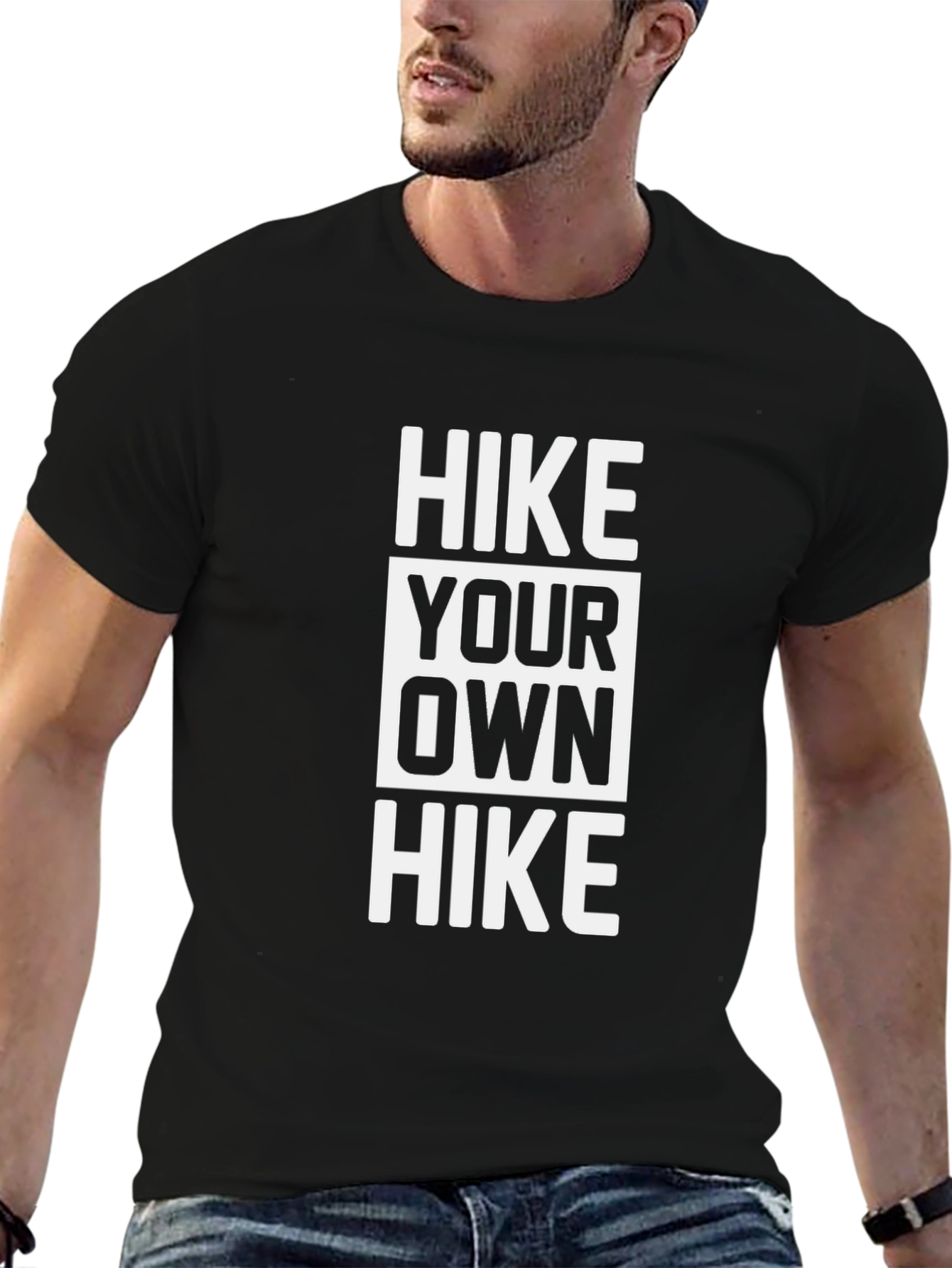 Black Hike Your Own Hike Graphic Tee - Outdoor Adventure T-Shirt view 6