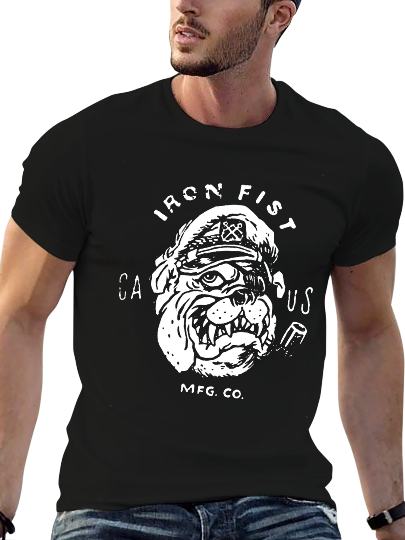 Black Iron Fist Bulldog Graphic Tee - Black view 6